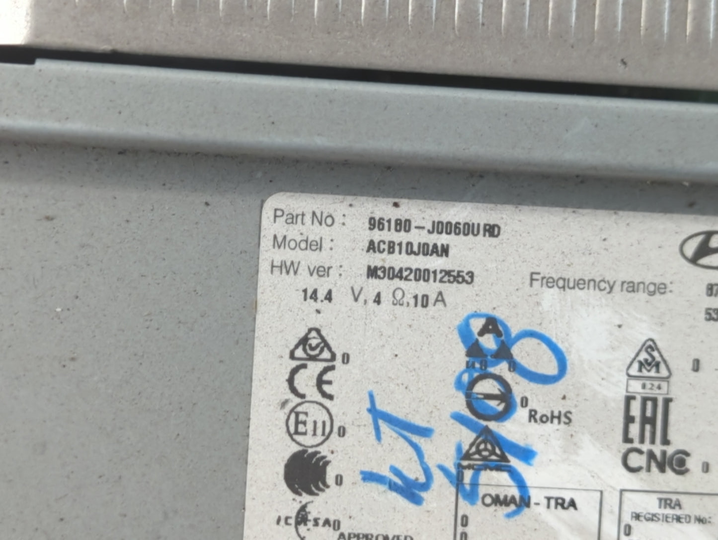 2018-2022 Hyundai Accent Radio AM FM Cd Player Receiver Replacement P/N:96180-J0060URD Fits Fits 2018 2019 2020 2021 2022 OE