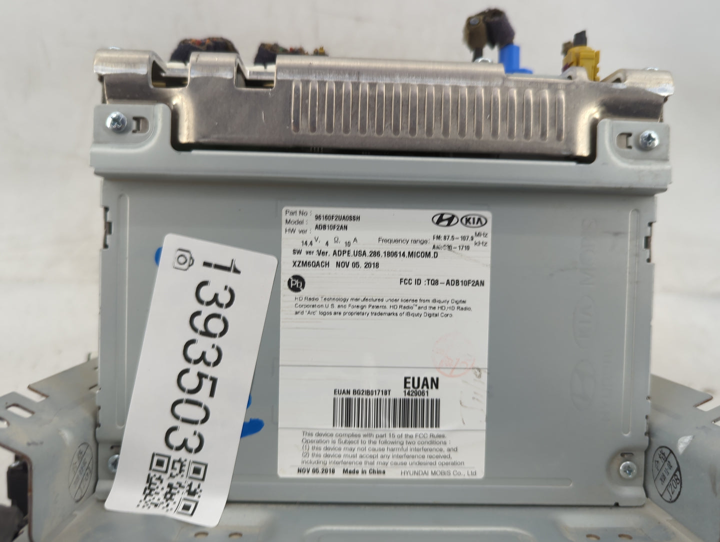 2019-2020 Hyundai Elantra Radio AM FM Cd Player Receiver Replacement P/N:96160F2UA0SSH Fits Fits 2019 2020 OEM Used Auto Par