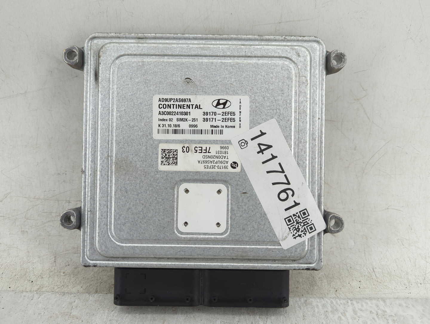 2019 Hyundai Elantra PCM Engine Control Computer ECU ECM PCU OEM P/N:39171-2EFE5 39170-2EFE5 Fits OEM Used Auto Parts - Oemu