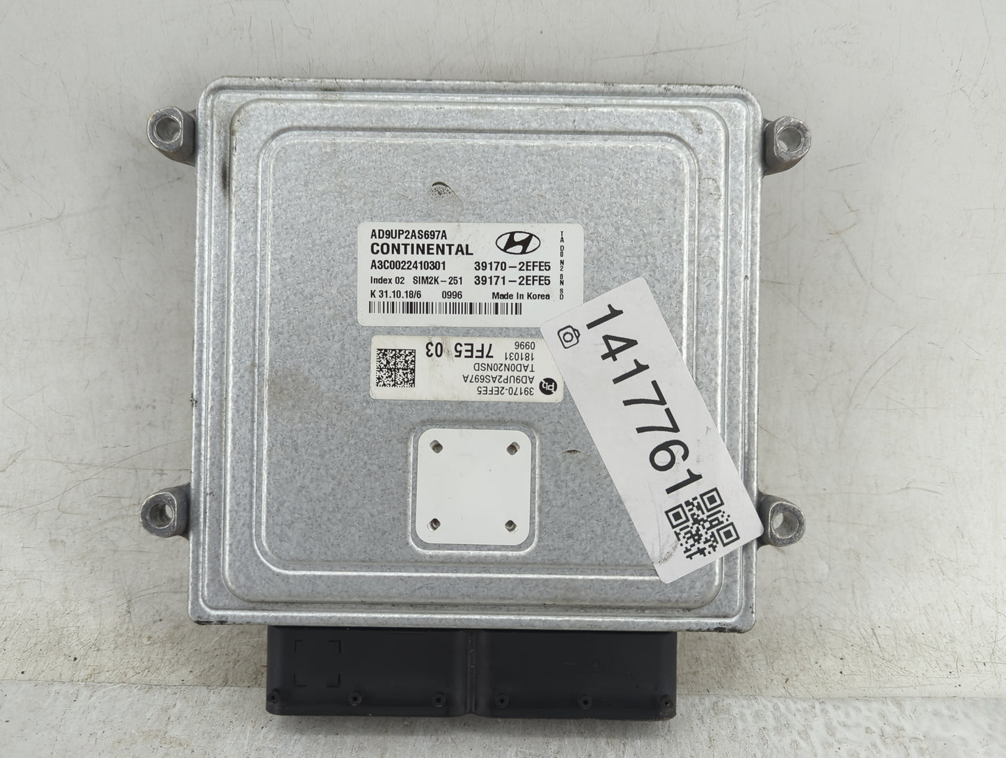 2019 Hyundai Elantra PCM Engine Control Computer ECU ECM PCU OEM P/N:39171-2EFE5 39170-2EFE5 Fits OEM Used Auto Parts - Oemu