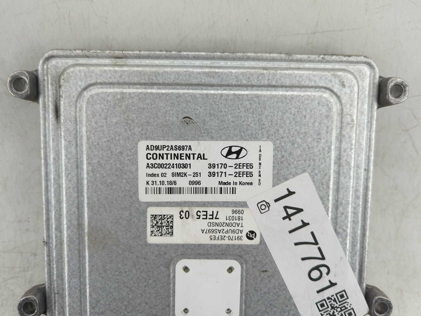 2019 Hyundai Elantra PCM Engine Control Computer ECU ECM PCU OEM P/N:39171-2EFE5 39170-2EFE5 Fits OEM Used Auto Parts - Oemu