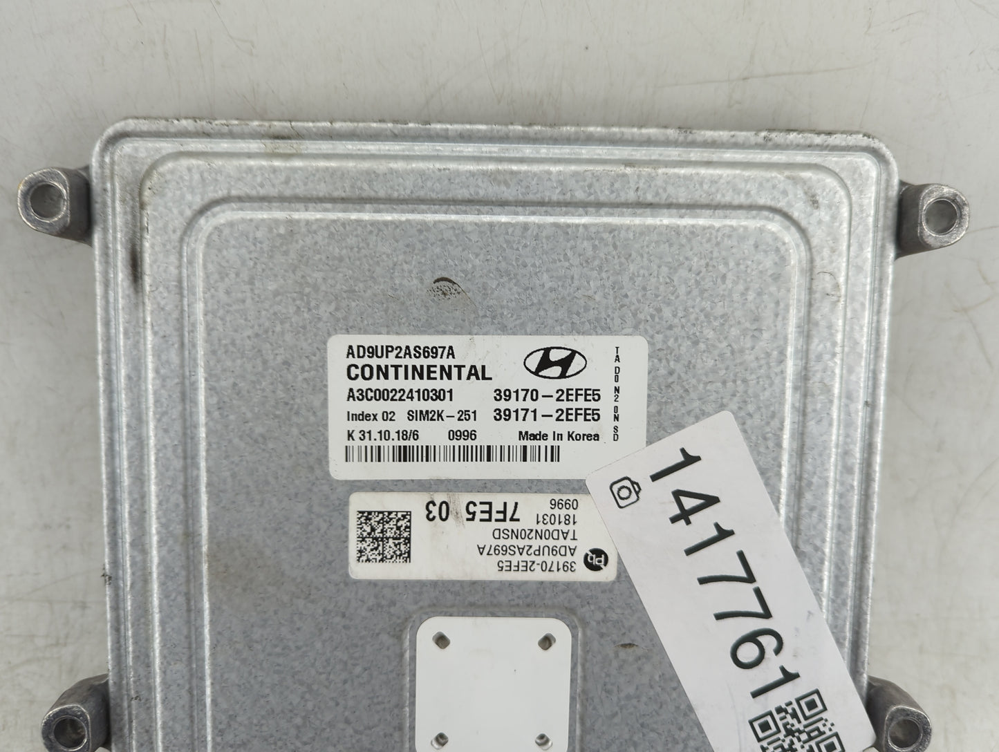 2019 Hyundai Elantra PCM Engine Control Computer ECU ECM PCU OEM P/N:39171-2EFE5 39170-2EFE5 Fits OEM Used Auto Parts - Oemu