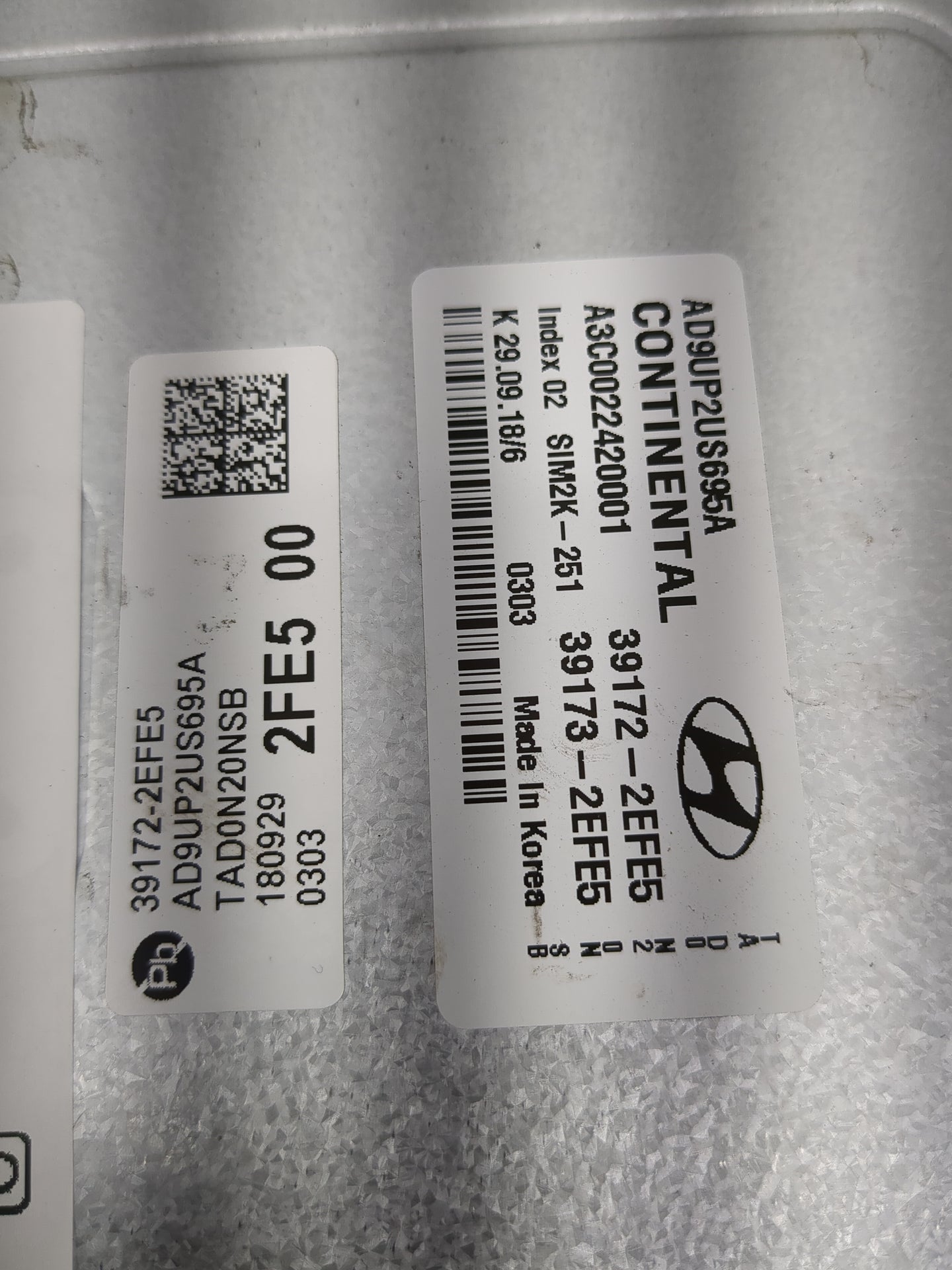 2019 Hyundai Elantra PCM Engine Control Computer ECU ECM PCU OEM P/N:39172-2EFE5 39173-2EFE5, AD9UP2US695A, TAD0N20NSB Fits 