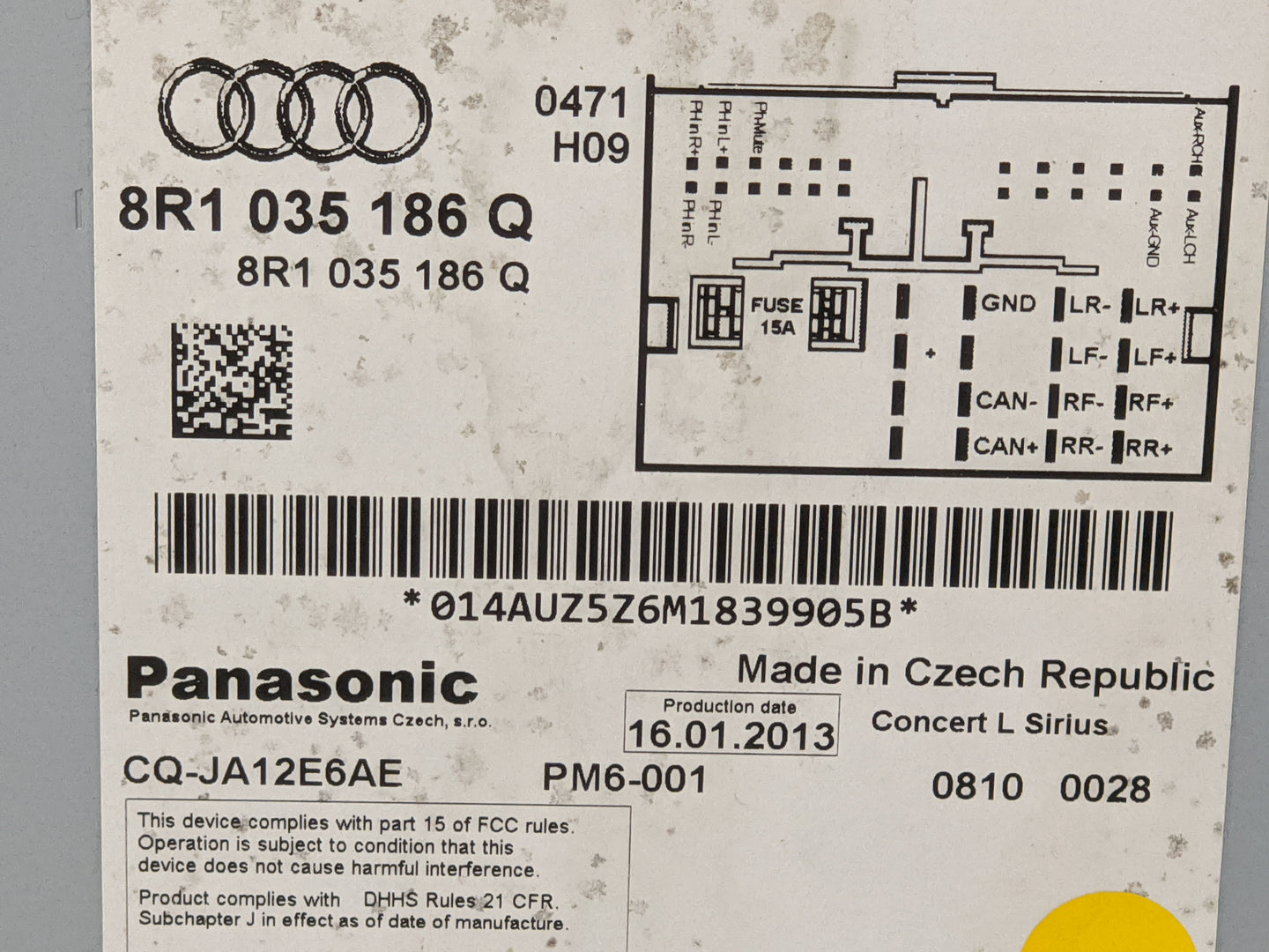 2018-2020 Hyundai Elantra Radio AM FM Cd Player Receiver Replacement P/N:8R1 035 186 Q Fits Fits 2018 2019 2020 OEM Used Aut