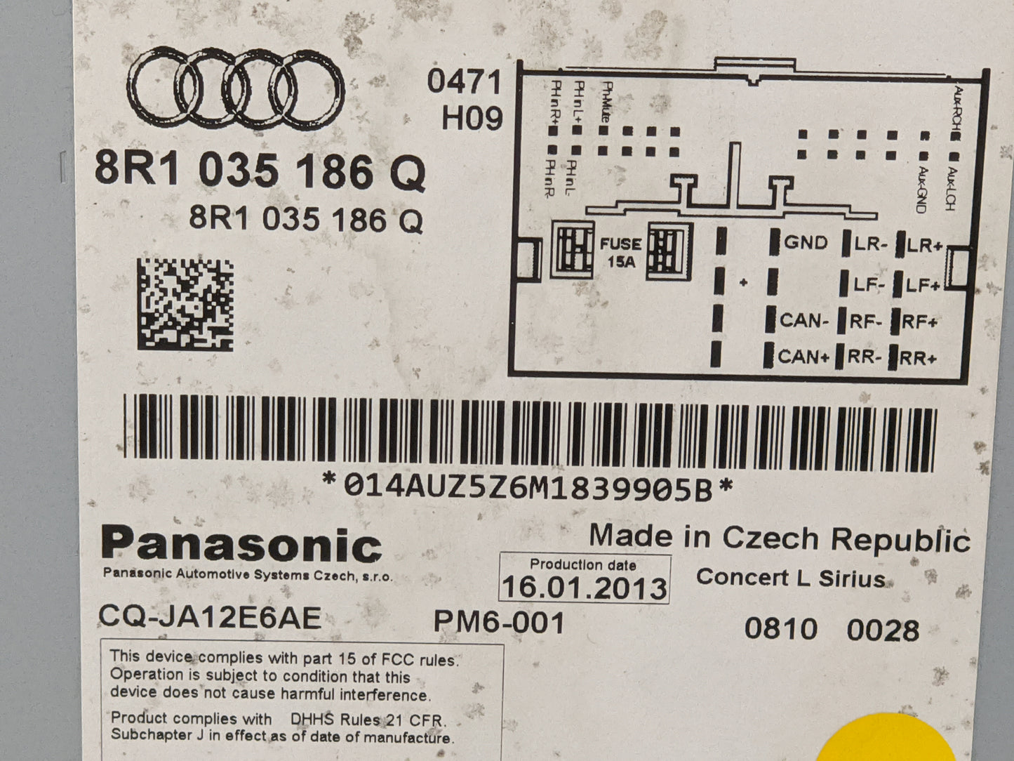 2018-2020 Hyundai Elantra Radio AM FM Cd Player Receiver Replacement P/N:8R1 035 186 Q Fits Fits 2018 2019 2020 OEM Used Aut