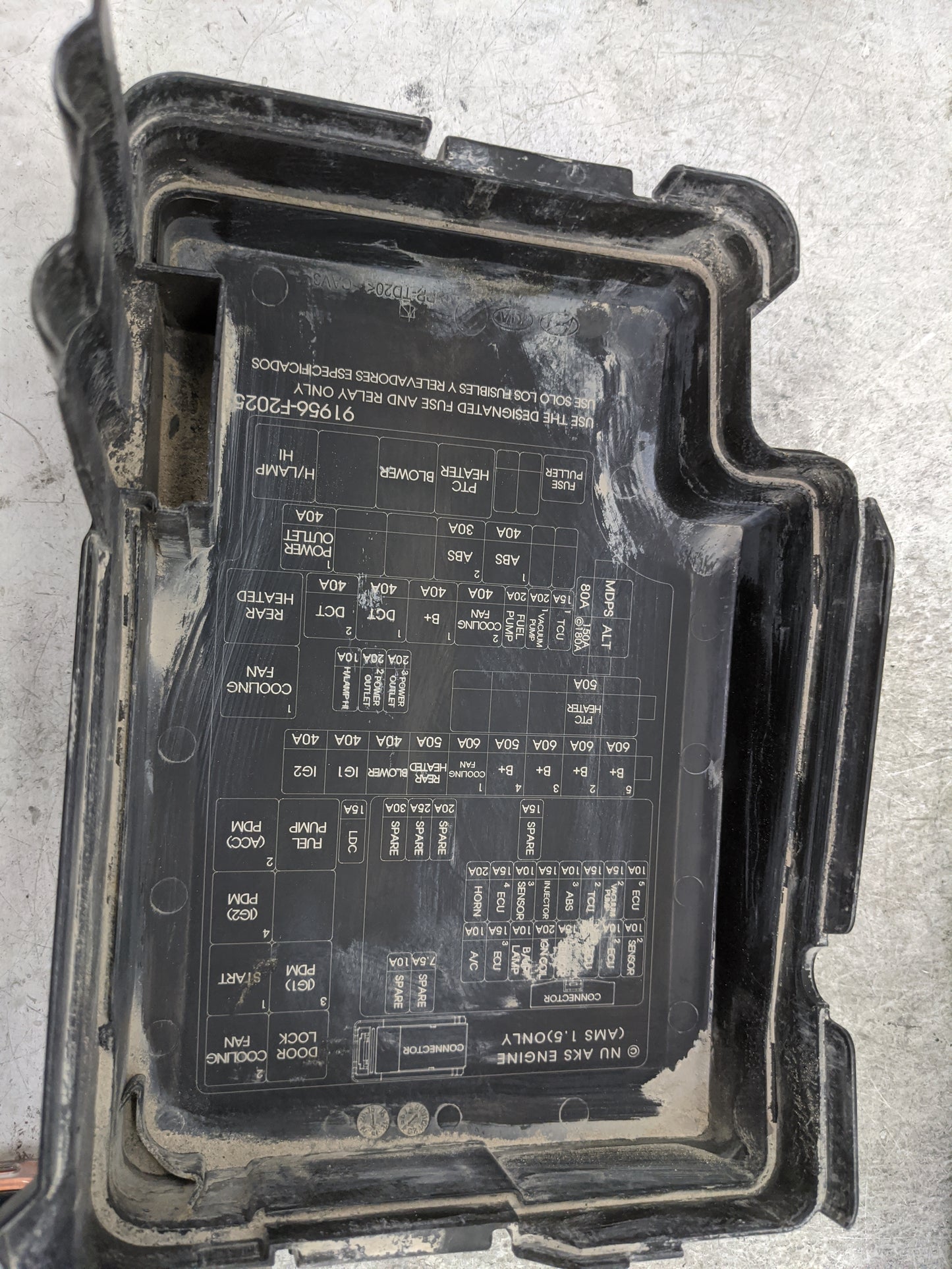 2019-2020 Hyundai Elantra Fusebox Fuse Box Panel Relay Module P/N:91956-F2025 18980-09625, 18980-09630 Fits Fits 2019 2020 O