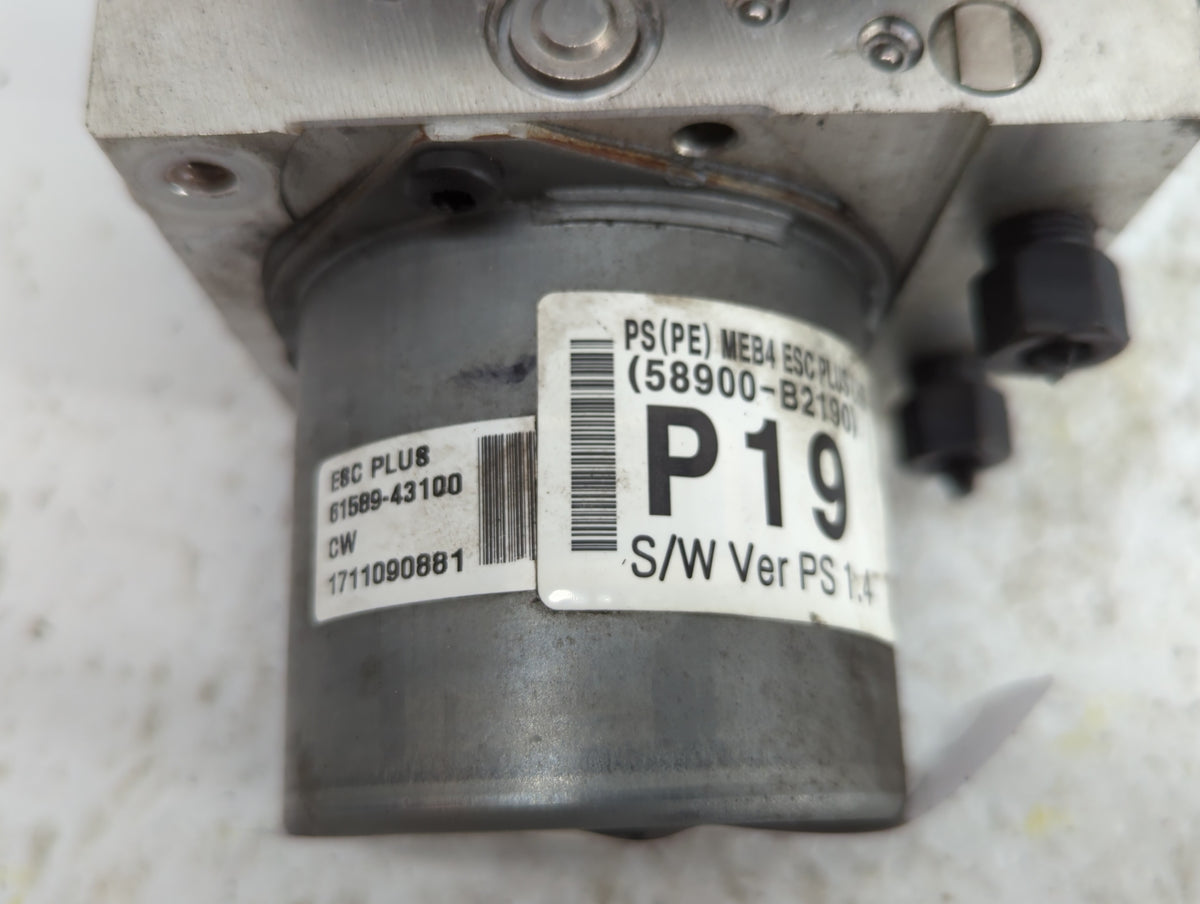 2019 Hyundai Elantra Anti-Lock Brake ABS Pump Module Actuator OEM P/N:61589-43100 Fits OEM Used Auto Parts - Oemusedautopart