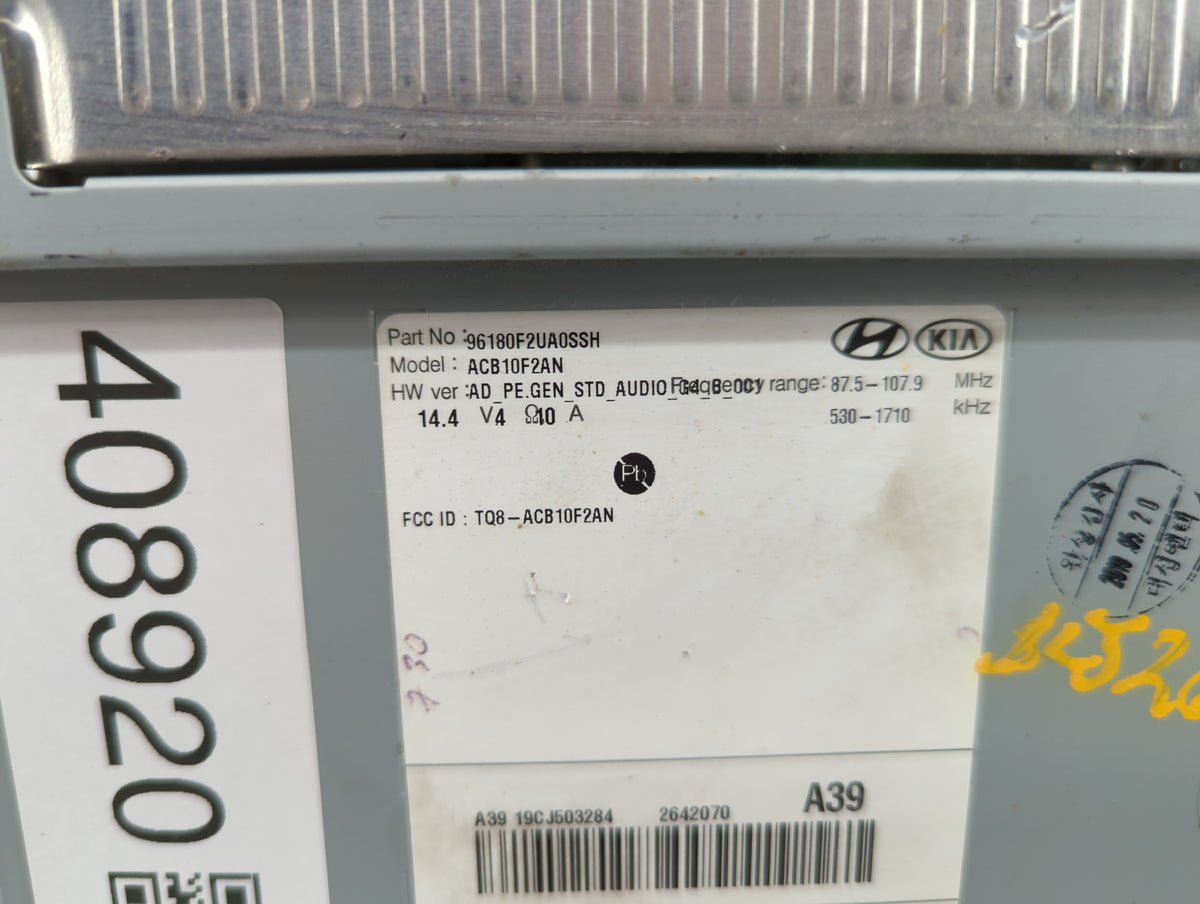 2019 Hyundai Elantra Am Fm Cd Player Radio Receiver - Oemusedautoparts1.com
