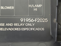 2019-2020 Hyundai Elantra Fusebox Fuse Box Panel Relay Module P/N:91956-F2025 Fits Fits 2019 2020 OEM Used Auto Parts - Oemu