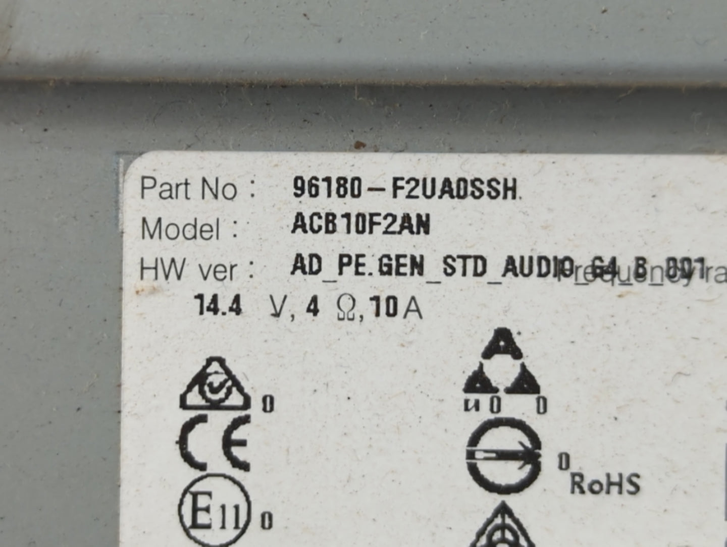 2019-2020 Hyundai Elantra Radio AM FM Cd Player Receiver Replacement P/N:96180-F2UA0SSH Fits Fits 2019 2020 OEM Used Auto Pa