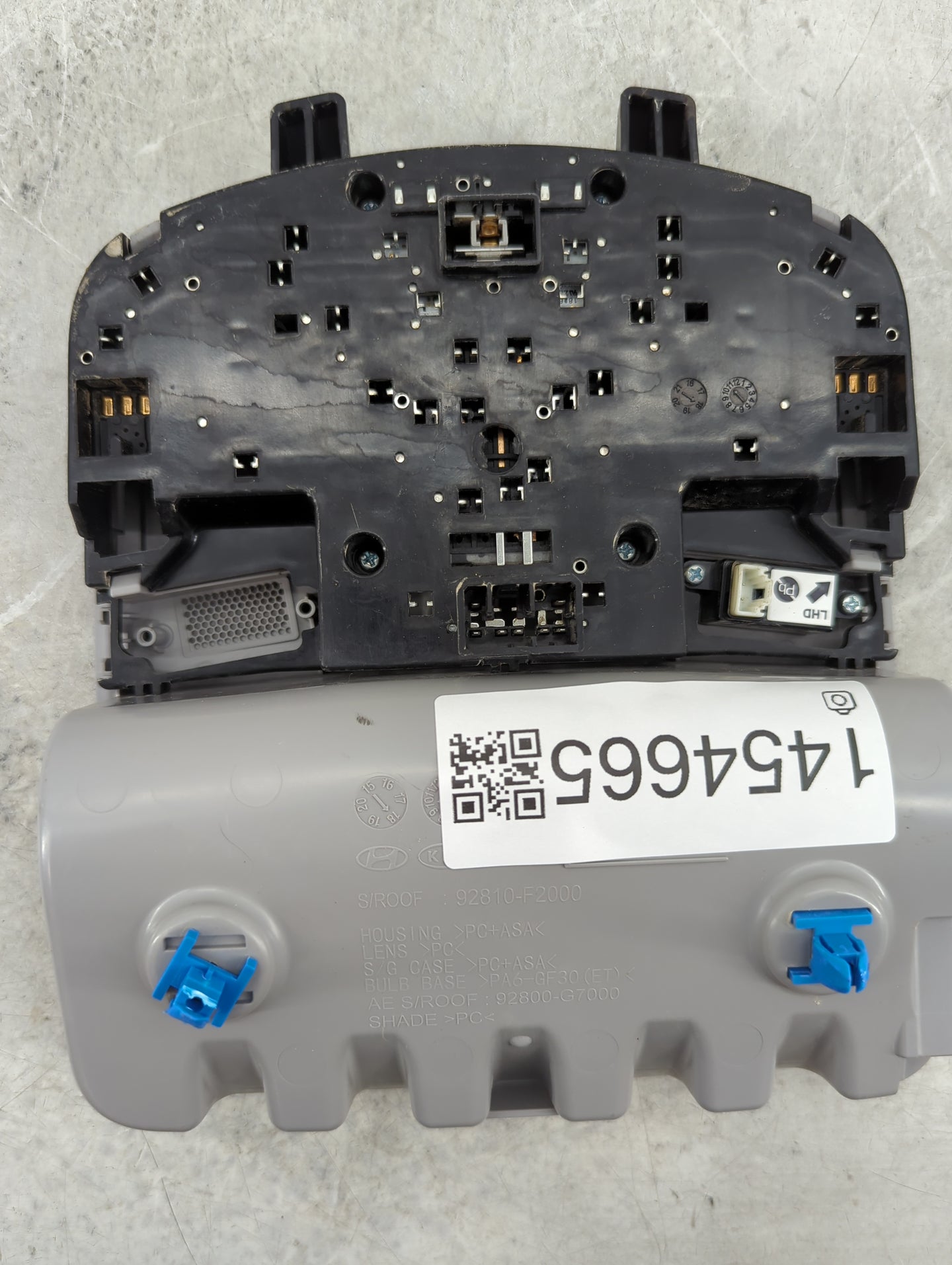 2019 Hyundai Ioniq Overhead Roof Console Gray - Oemusedautoparts1.com