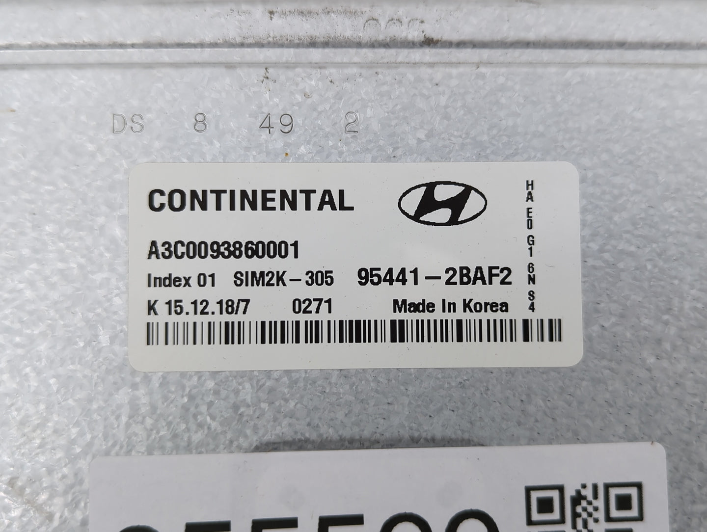 2017-2020 Hyundai Ioniq PCM Engine Control Computer ECU ECM PCU OEM P/N:95441-2BAF2 Fits Fits 2017 2018 2019 2020 OEM Used A