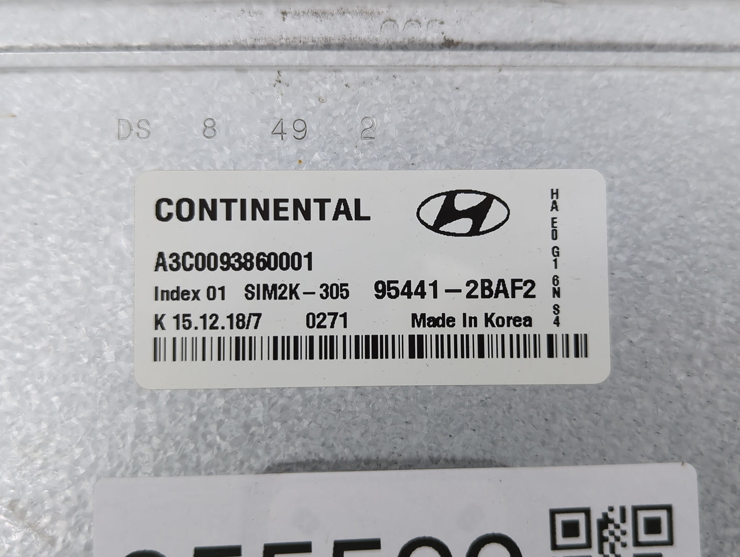 2017-2020 Hyundai Ioniq PCM Engine Control Computer ECU ECM PCU OEM P/N:95441-2BAF2 Fits Fits 2017 2018 2019 2020 OEM Used A