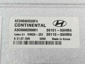 2017-2020 Hyundai Ioniq PCM Engine Control Computer ECU ECM PCU OEM P/N:39101-03HM4 39110-03HM4 Fits Fits 2017 2018 2019 2020 OEM Used Auto Parts