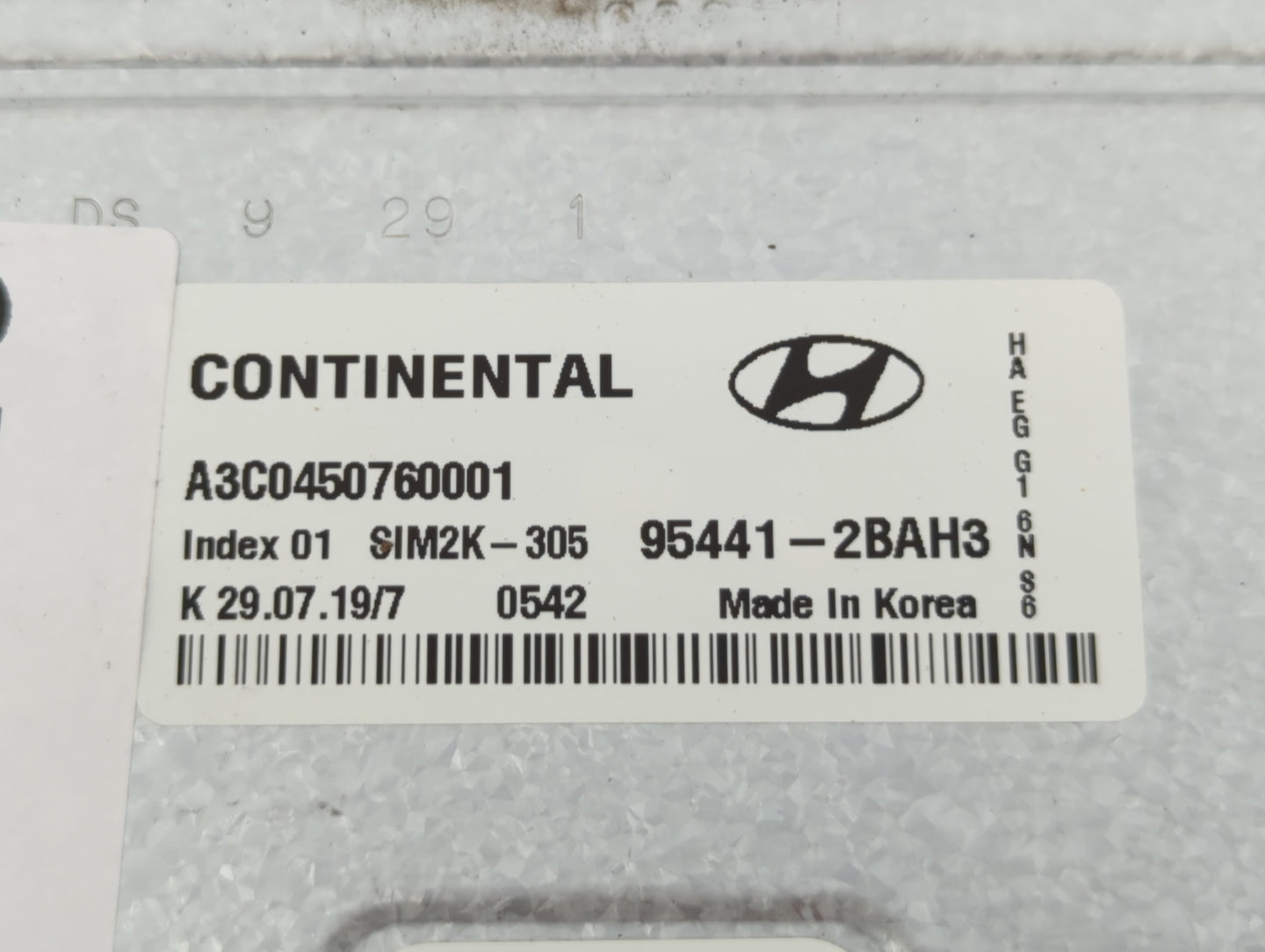 2017-2020 Hyundai Ioniq PCM Engine Control Computer ECU ECM PCU OEM P/N:95441-2BAH3 Fits Fits 2017 2018 2019 2020 OEM Used A