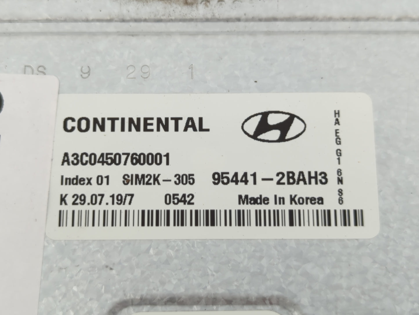 2017-2020 Hyundai Ioniq PCM Engine Control Computer ECU ECM PCU OEM P/N:95441-2BAH3 Fits Fits 2017 2018 2019 2020 OEM Used A