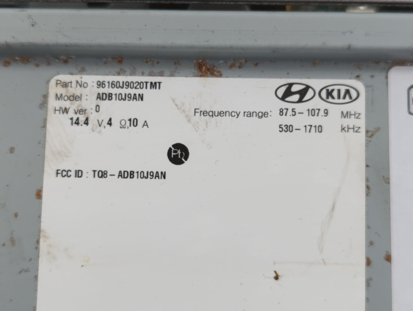 2019-2021 Hyundai Kona Radio AM FM Cd Player Receiver Replacement P/N:96160J9020TMT Fits Fits 2019 2020 2021 OEM Used Auto P