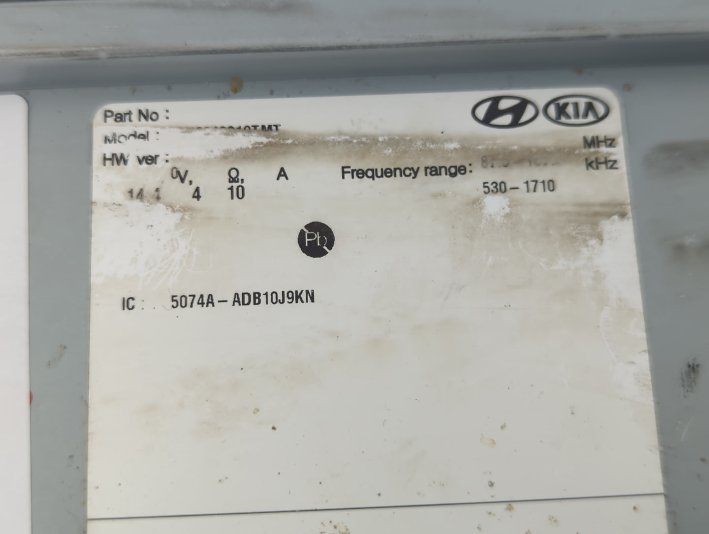 2018-2021 Hyundai Kona Radio AM FM Cd Player Receiver Replacement P/N:96160-J9110TMT Fits Fits 2018 2019 2020 2021 OEM Used 