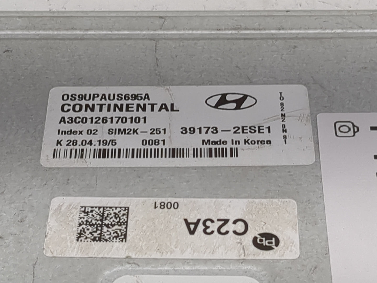 2018-2021 Hyundai Kona PCM Engine Control Computer ECU ECM PCU OEM P/N:OS9UPAUS695A A3C0126170101 Fits Fits 2018 2019 2020 2
