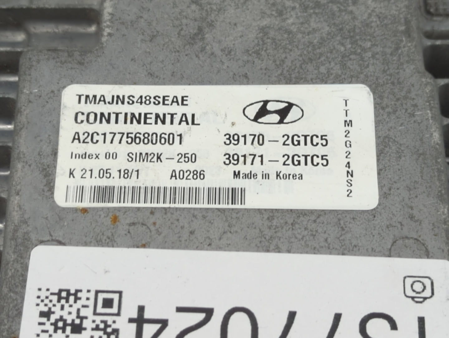 2019 Hyundai Santa Fe PCM Engine Control Computer ECU ECM PCU OEM P/N:39171-2GTC5 Fits OEM Used Auto Parts - Oemusedautopart