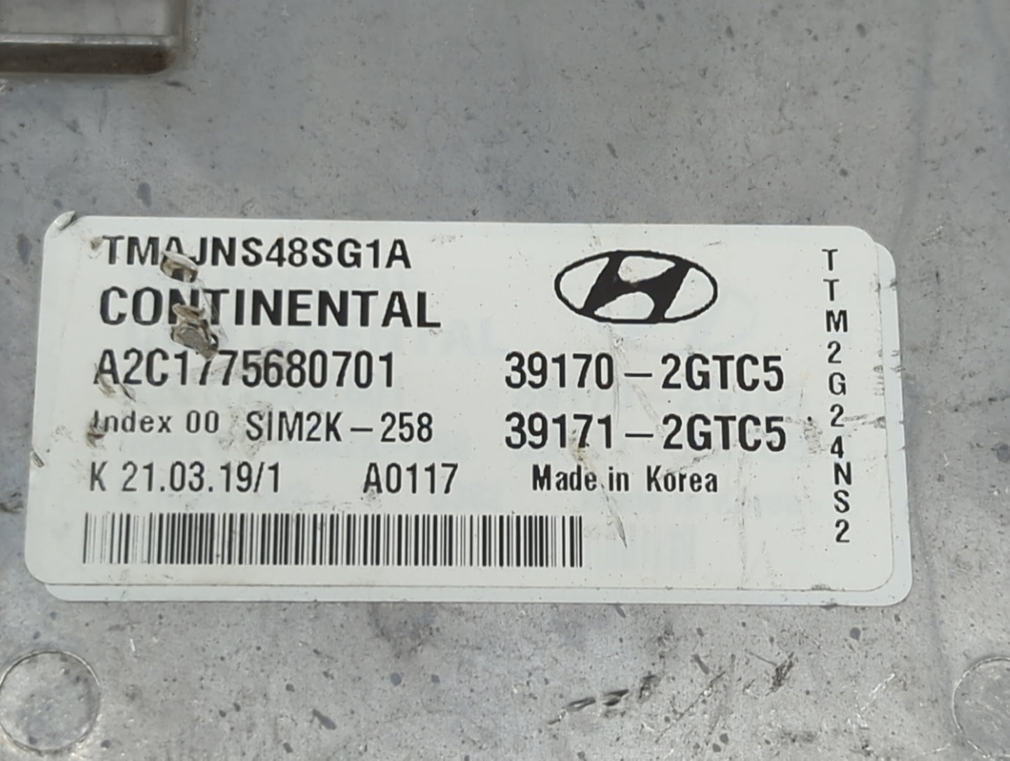 2019 Hyundai Santa Fe PCM Engine Control Computer ECU ECM PCU OEM P/N:39170-2GTC5 39171-2GTC5, A2C1775680701, TMAJNS48SG1A F