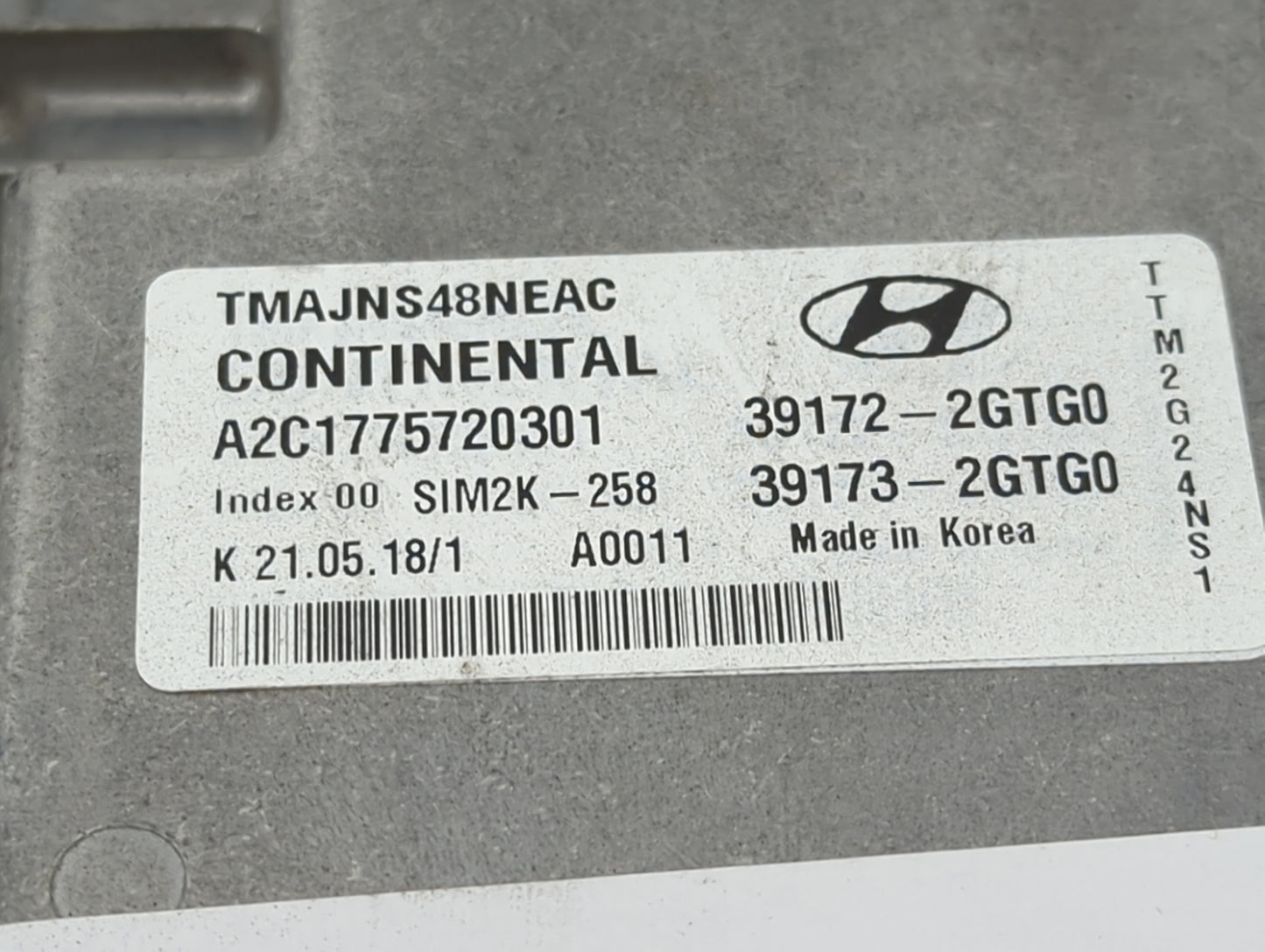 2019 Hyundai Santa Fe PCM Engine Control Computer ECU ECM PCU OEM P/N:39172-2GTG0 39173-2GTG0, A2C1775720301, TMAJNS48NEAC F