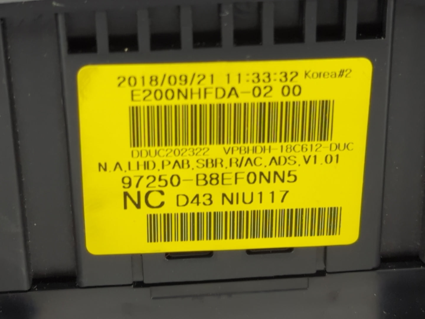 2017-2018 Hyundai Santa Fe Climate Control Module Temperature AC/Heater Replacement P/N:97250-B8EF0NN5 Fits Fits 2017 2018 O