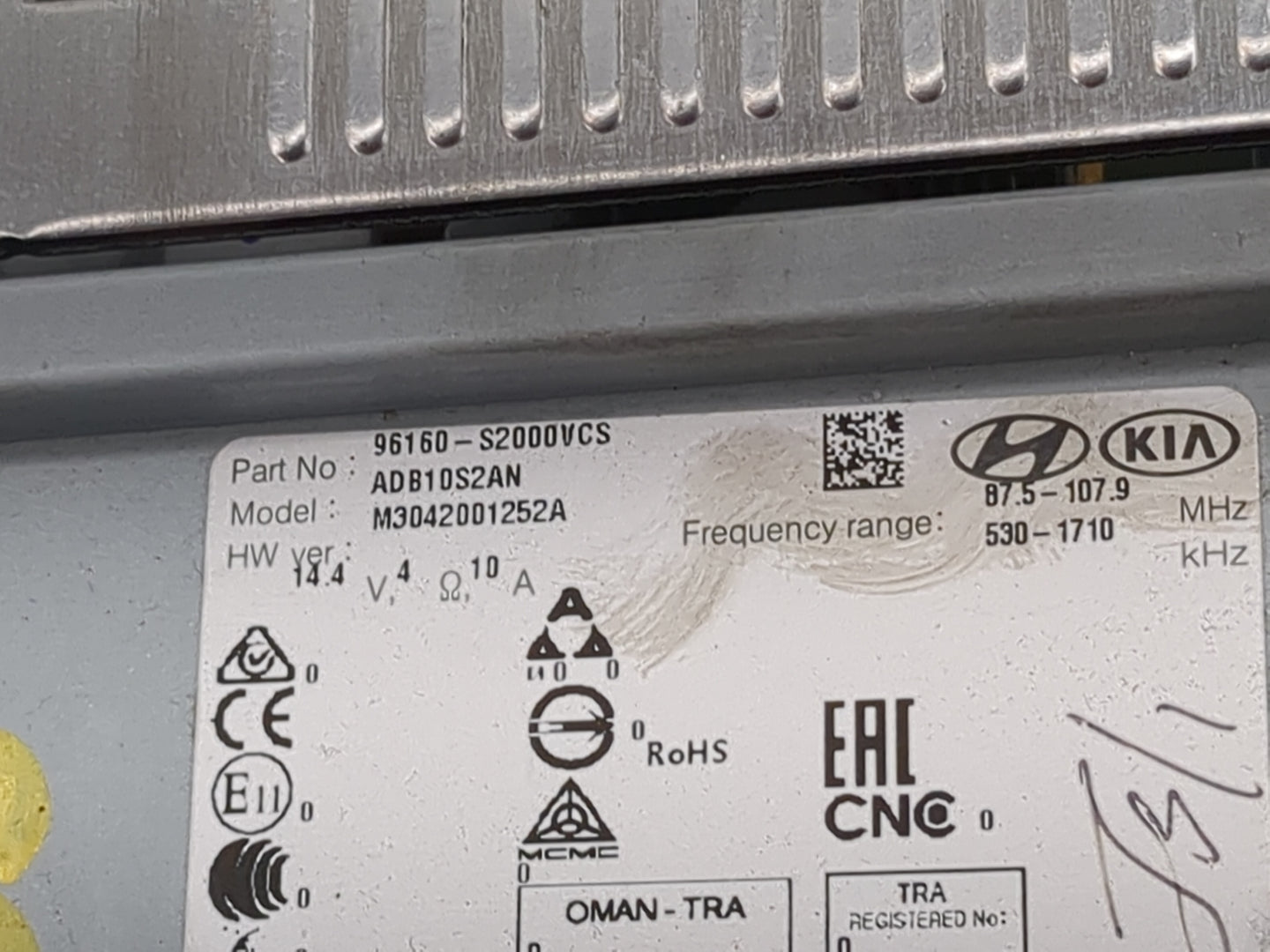 2019-2020 Hyundai Santa Fe Radio AM FM Cd Player Receiver Replacement P/N:96160-S2000VCS ADB10S2AN Fits Fits 2019 2020 OEM U