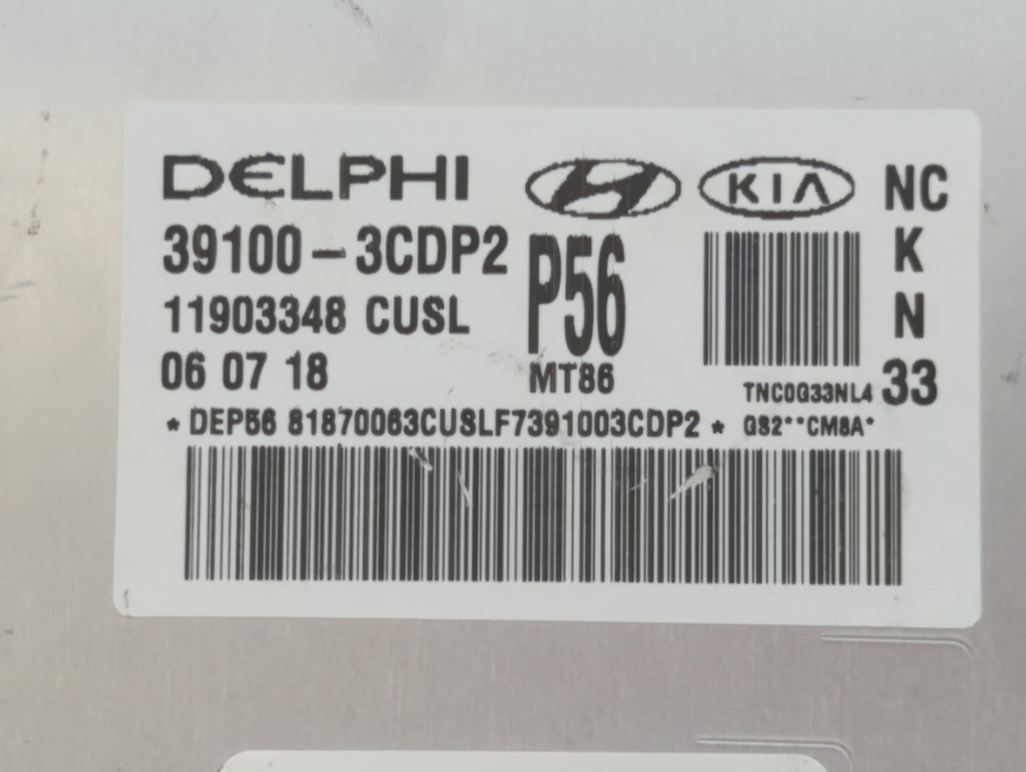 2019 Hyundai Santa Fe PCM Engine Control Computer ECU ECM PCU OEM P/N:39100-3CDP2 Fits OEM Used Auto Parts - Oemusedautopart