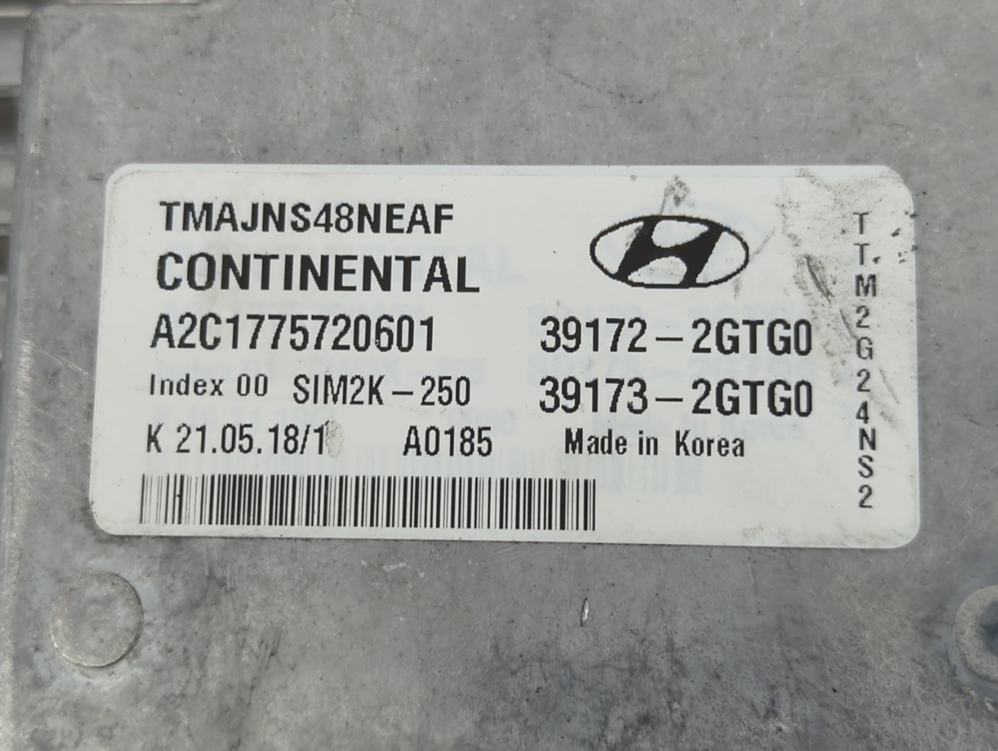 2019 Hyundai Santa Fe PCM Engine Control Computer ECU ECM PCU OEM P/N:39172-2GTG0 39173-2GTG0 Fits OEM Used Auto Parts - Oem