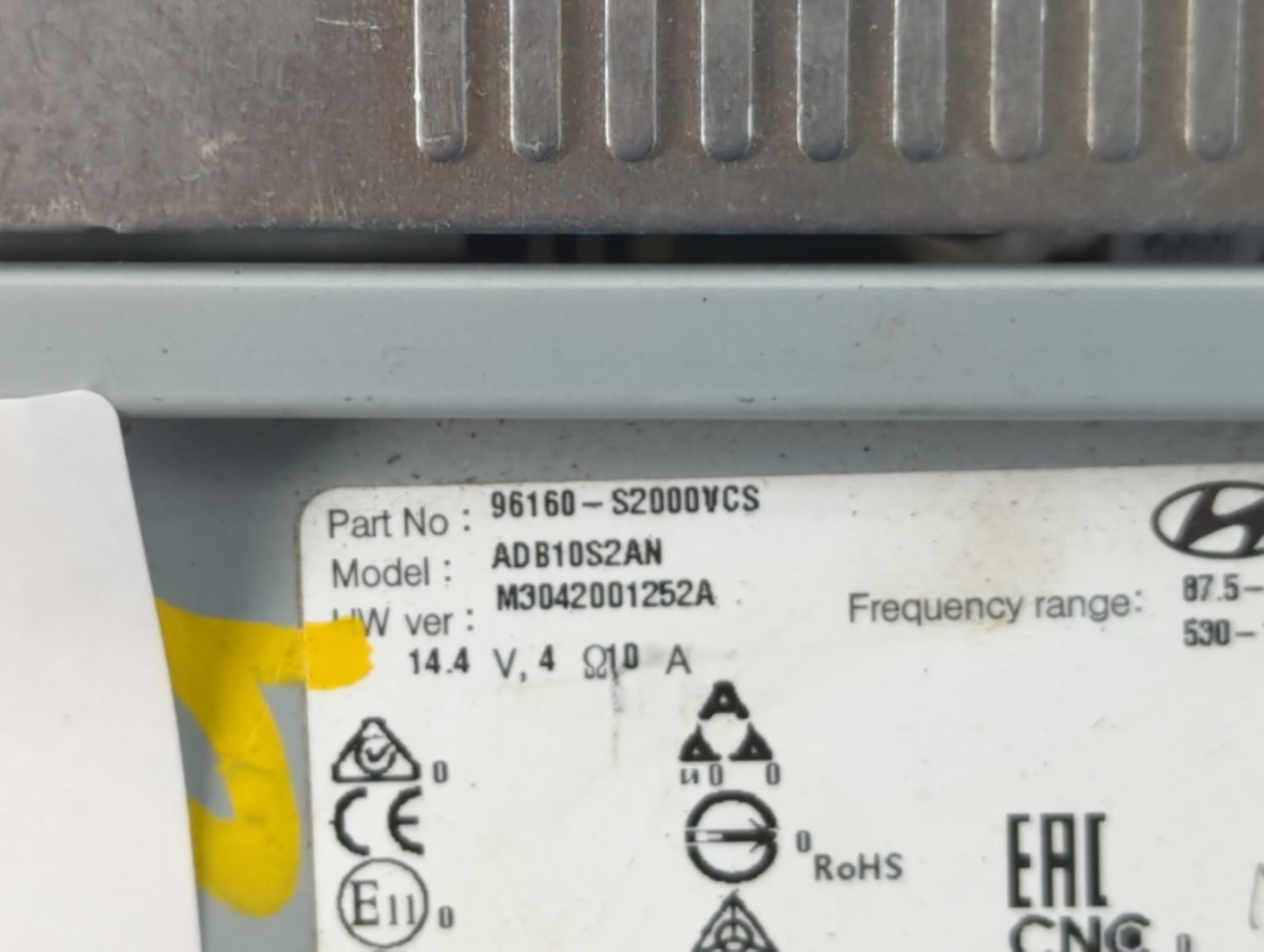 2019-2020 Hyundai Santa Fe Radio AM FM Cd Player Receiver Replacement P/N:96160-S2000VCS Fits Fits 2019 2020 OEM Used Auto P