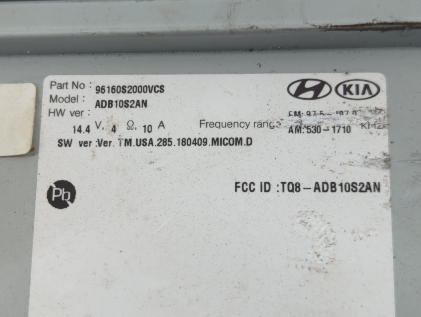 2019-2020 Hyundai Santa Fe Radio AM FM Cd Player Receiver Replacement P/N:96160S2000VCS Fits Fits 2019 2020 OEM Used Auto Pa
