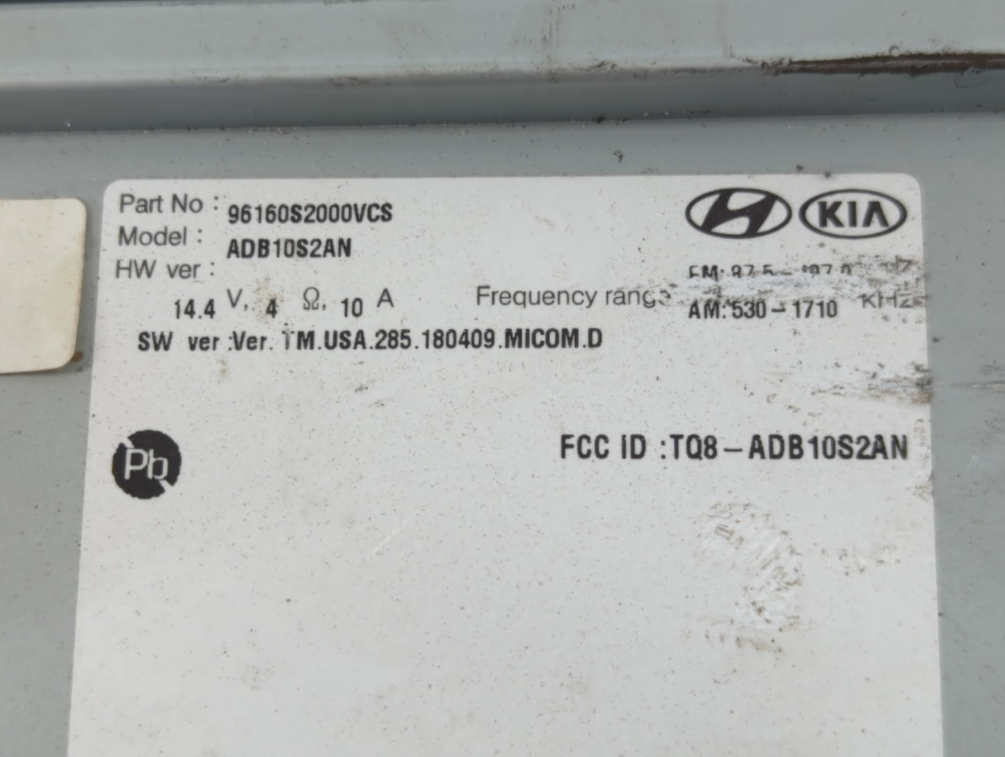 2019-2020 Hyundai Santa Fe Radio AM FM Cd Player Receiver Replacement P/N:96160S2000VCS Fits Fits 2019 2020 OEM Used Auto Pa