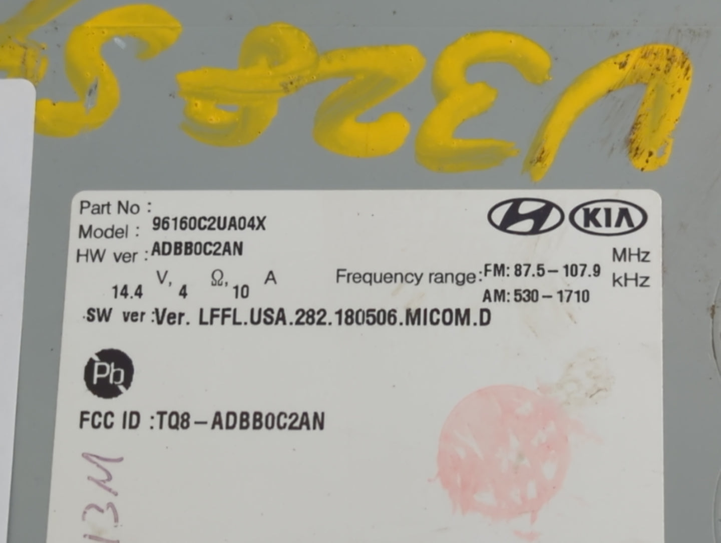 2018-2019 Hyundai Sonata Radio AM FM Cd Player Receiver Replacement P/N:96160C2UA04X Fits Fits 2018 2019 OEM Used Auto Parts
