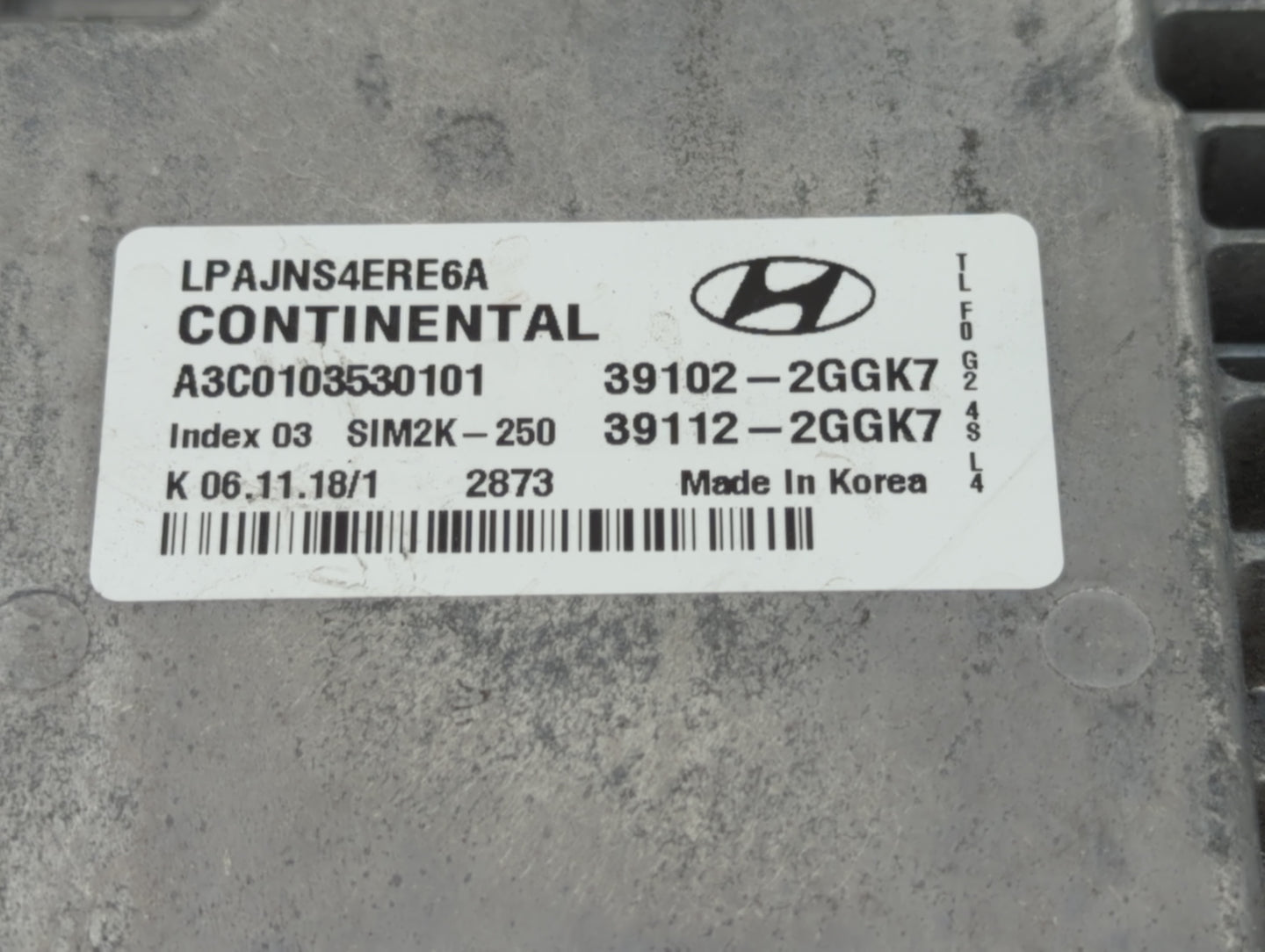 2018-2019 Hyundai Sonata PCM Engine Control Computer ECU ECM PCU OEM P/N:39112-2GGK7 39102-2GGK7 Fits Fits 2018 2019 OEM Use