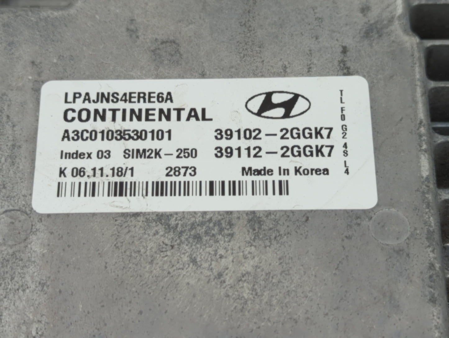 2018-2019 Hyundai Sonata PCM Engine Control Computer ECU ECM PCU OEM P/N:39112-2GGK7 39102-2GGK7 Fits Fits 2018 2019 OEM Use
