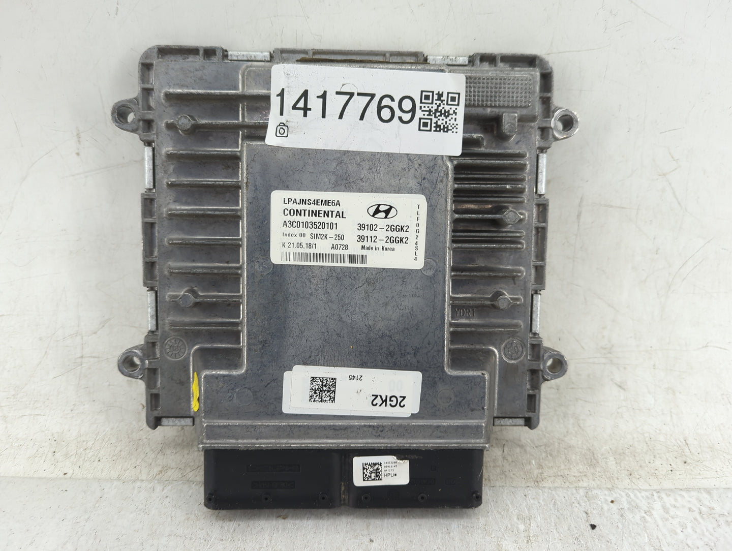2018-2019 Hyundai Sonata PCM Engine Control Computer ECU ECM PCU OEM P/N:A3C0103520101 39112-2GGK2 Fits Fits 2018 2019 OEM U