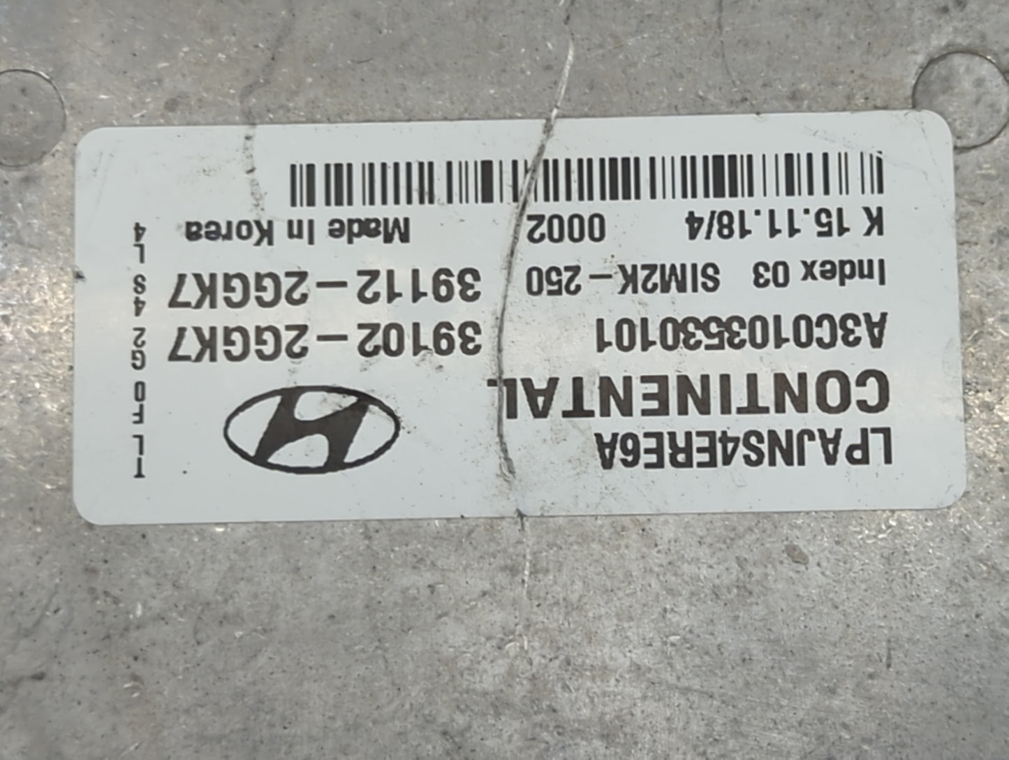 2018-2019 Hyundai Sonata PCM Engine Control Computer ECU ECM PCU OEM P/N:39102-2GK7 39112-2GK7, A3C0103530101 Fits Fits 2018