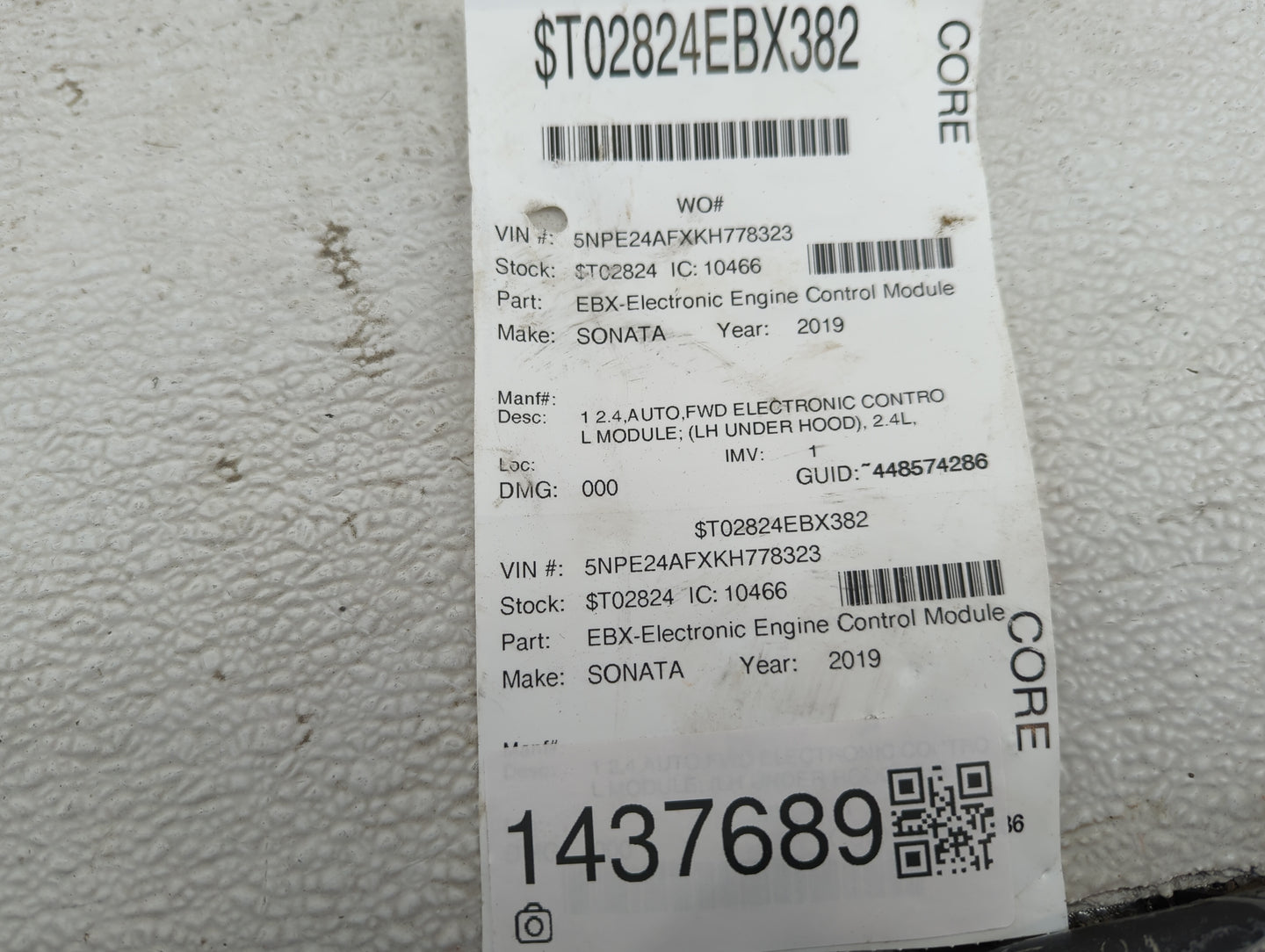 2018-2019 Hyundai Sonata PCM Engine Control Computer ECU ECM PCU OEM P/N:39102-2GGK2 39112-2GGK2, LPAJNS4EME6A Fits Fits 201