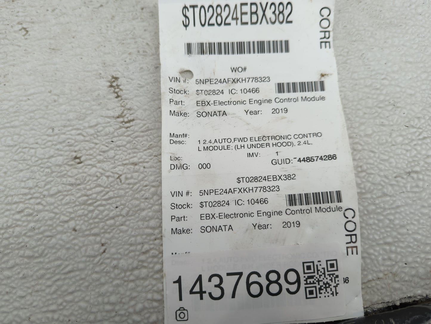 2018-2019 Hyundai Sonata PCM Engine Control Computer ECU ECM PCU OEM P/N:39102-2GGK2 39112-2GGK2, LPAJNS4EME6A Fits Fits 201
