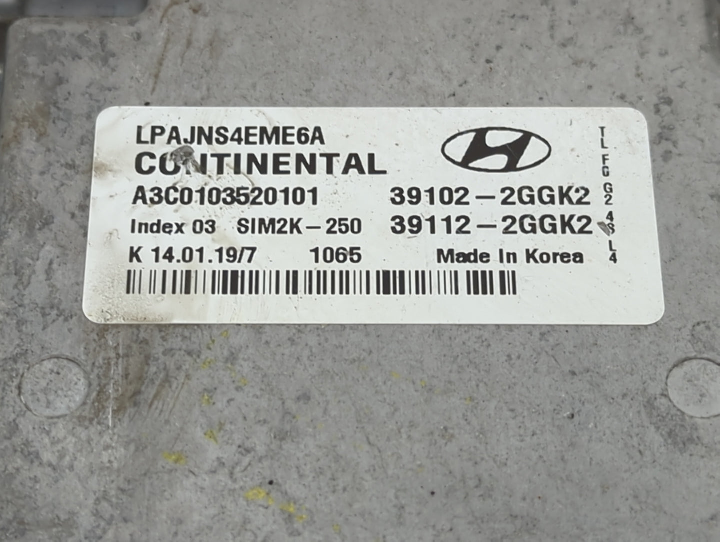 2018-2019 Hyundai Sonata PCM Engine Control Computer ECU ECM PCU OEM P/N:39102-2GGK2 39112-2GGK2, LPAJNS4EME6A Fits Fits 201
