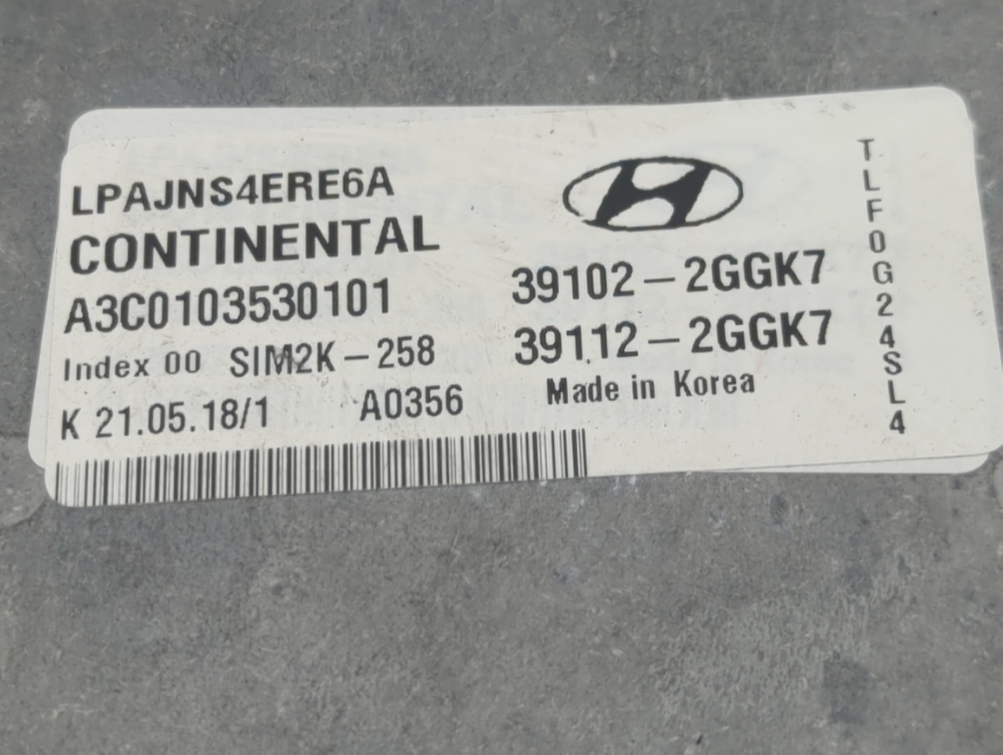 2018-2019 Hyundai Sonata PCM Engine Control Computer ECU ECM PCU OEM P/N:39102-2GGK7 39112-2GGK7 Fits Fits 2018 2019 OEM Use