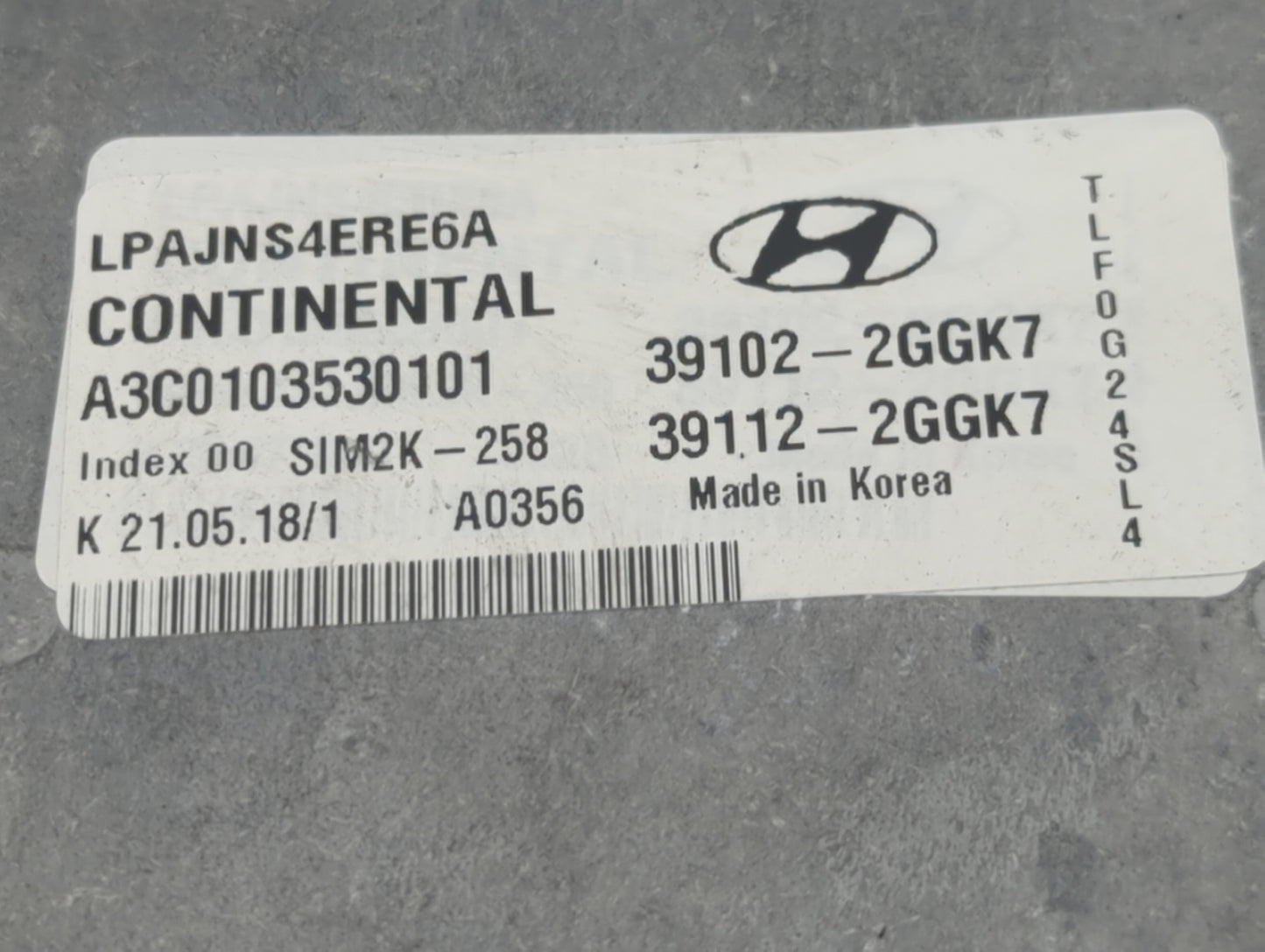 2018-2019 Hyundai Sonata PCM Engine Control Computer ECU ECM PCU OEM P/N:39102-2GGK7 39112-2GGK7 Fits Fits 2018 2019 OEM Use