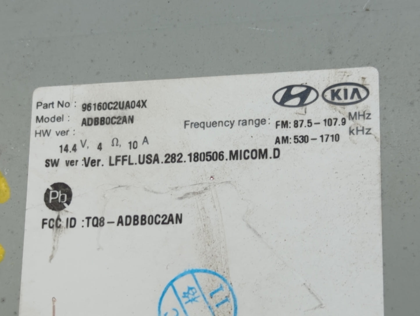 2018-2019 Hyundai Sonata Radio AM FM Cd Player Receiver Replacement P/N:96160C2UA04X ADBB0C2AN, TQ8-ADBB0C2AN Fits Fits 2018