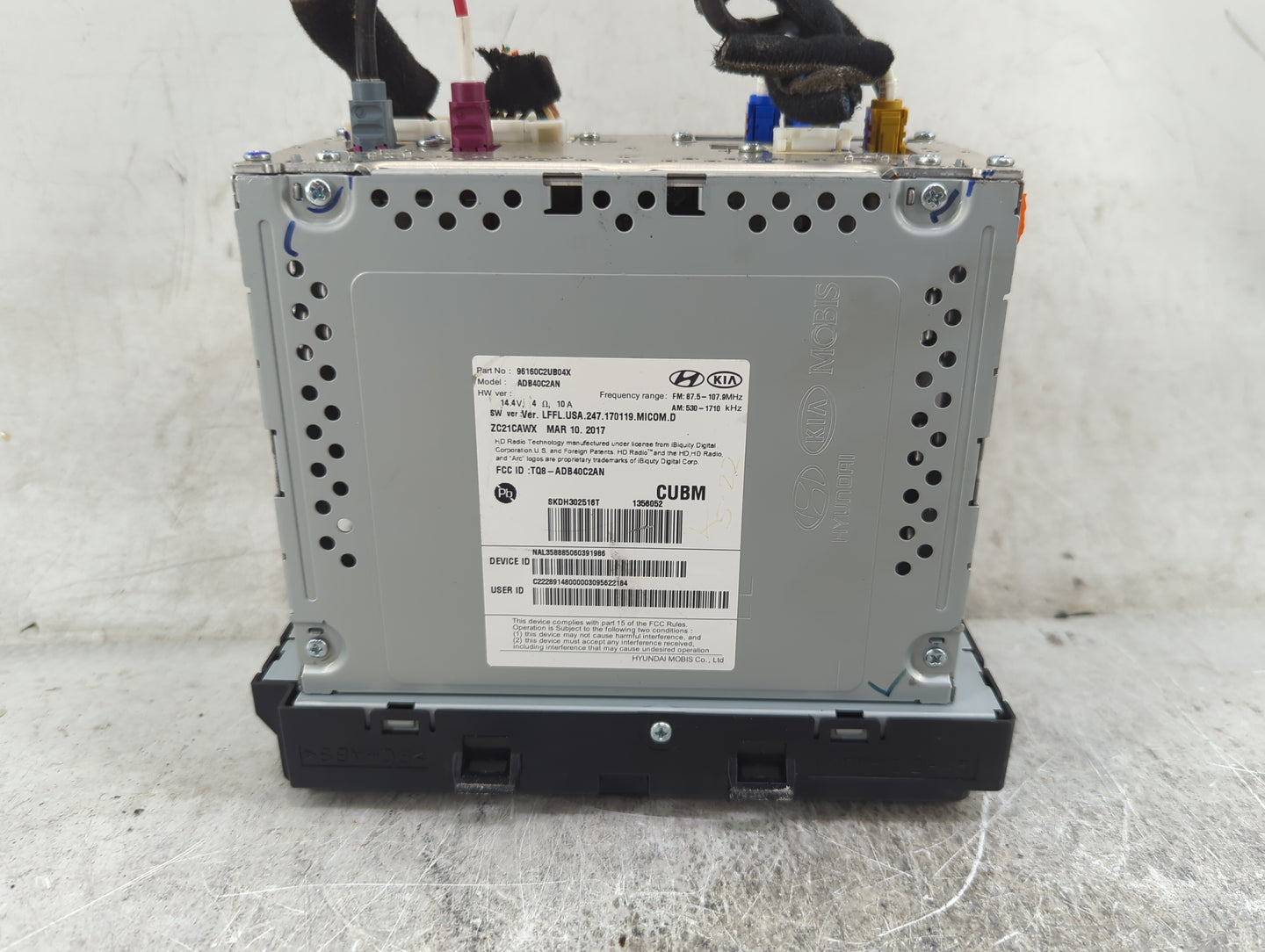 2018-2019 Hyundai Sonata Radio AM FM Cd Player Receiver Replacement P/N:96160C2UB04X ADB40C2AN, TQ8-ADB40C2AN Fits Fits 2018