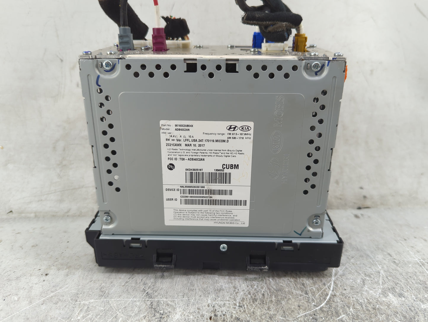 2018-2019 Hyundai Sonata Radio AM FM Cd Player Receiver Replacement P/N:96160C2UB04X ADB40C2AN, TQ8-ADB40C2AN Fits Fits 2018