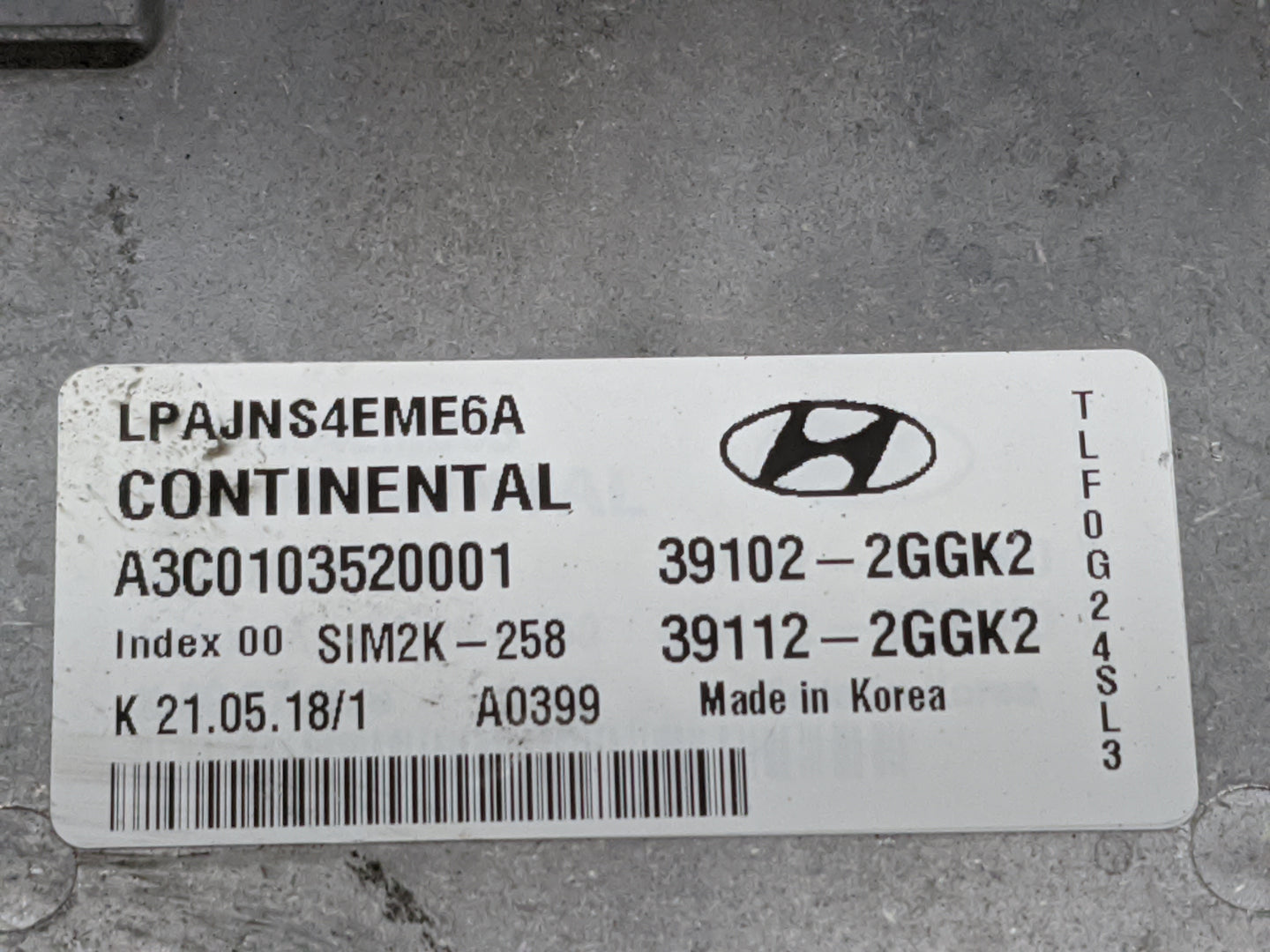 2018-2019 Hyundai Sonata PCM Engine Control Computer ECU ECM PCU OEM P/N:39102-2GGK2 39112-2GGK2 Fits Fits 2018 2019 OEM Use