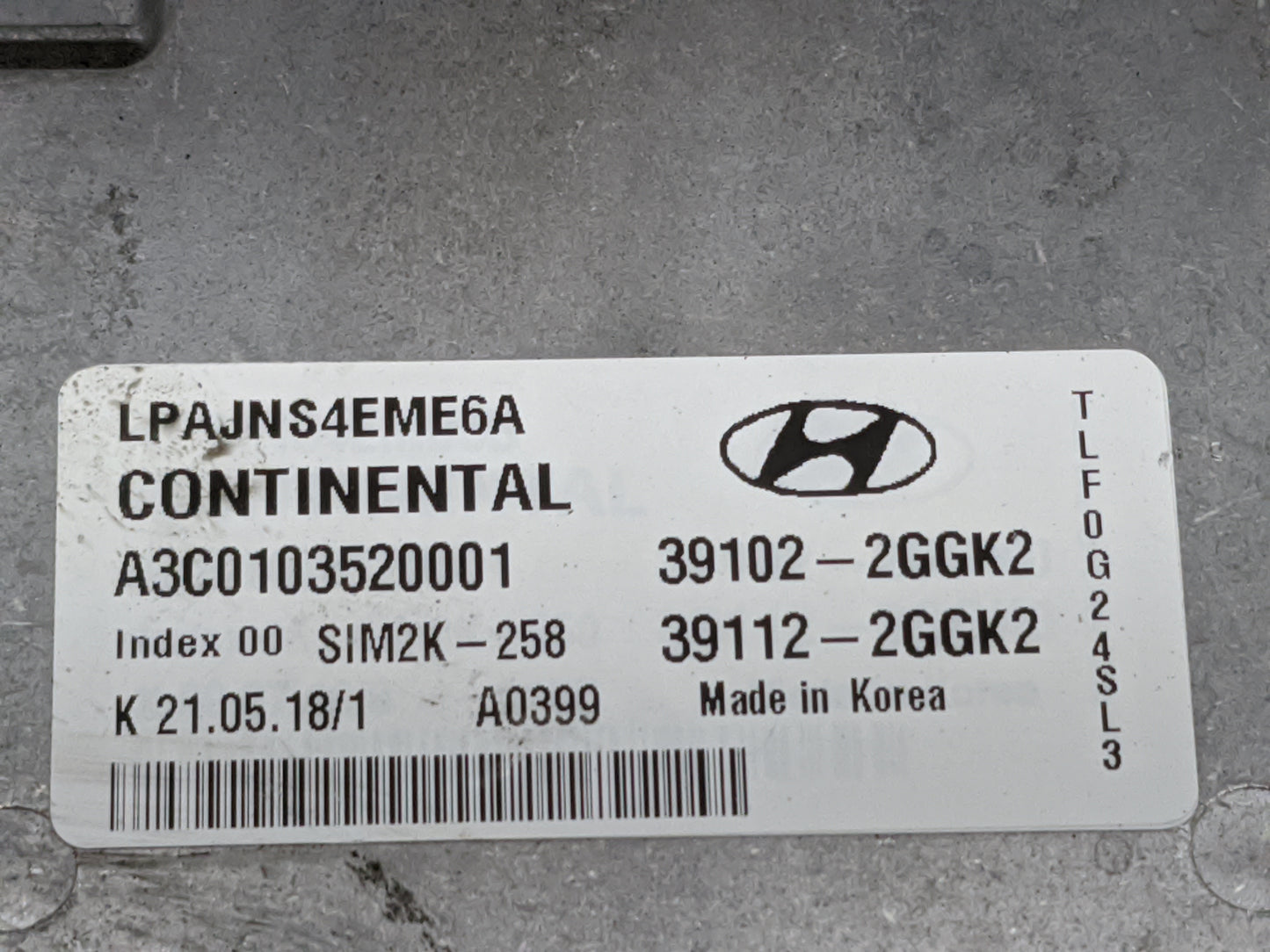 2018-2019 Hyundai Sonata PCM Engine Control Computer ECU ECM PCU OEM P/N:39102-2GGK2 39112-2GGK2 Fits Fits 2018 2019 OEM Use