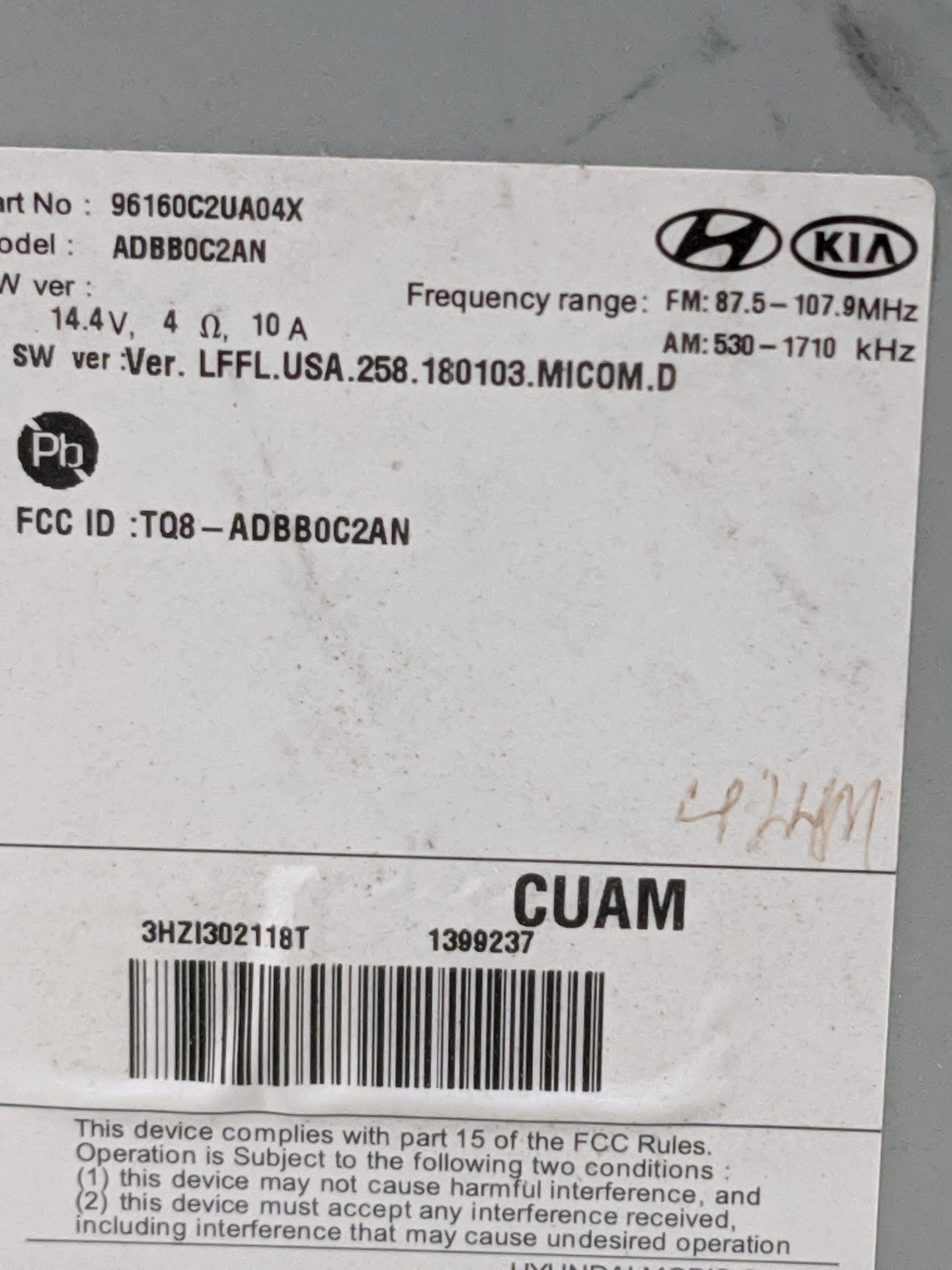 2019 Hyundai Sonata Information Display Screen 1474895 - Oemusedautoparts1.com