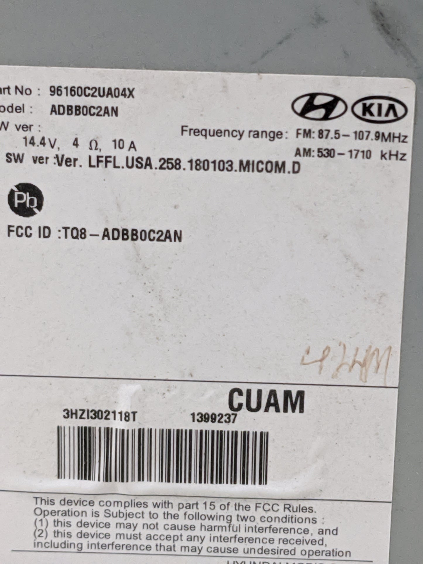 2019 Hyundai Sonata Information Display Screen 1474895 - Oemusedautoparts1.com